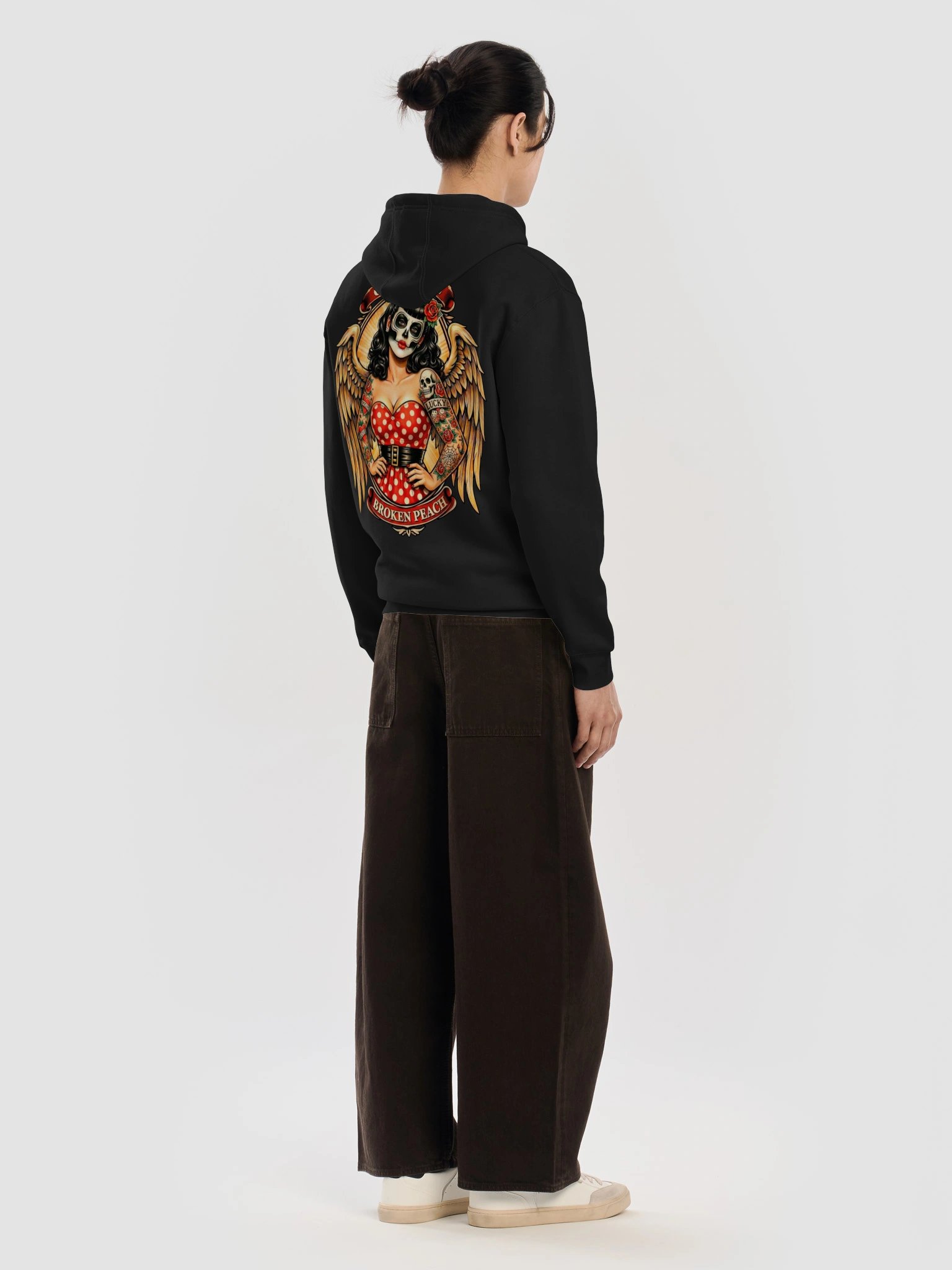 Broken Peach – Unisex Old Skull Zip Hoodie II product image (8)