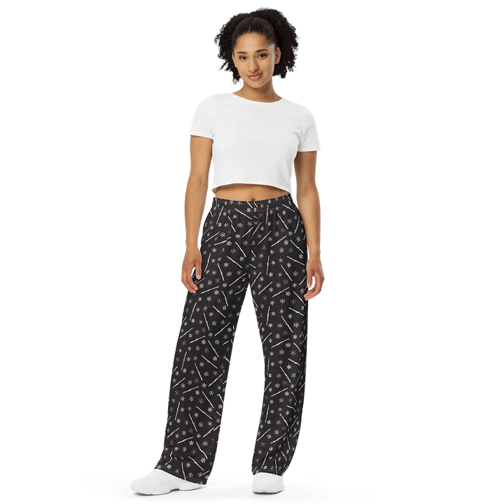 Alto Flute - Flutes and Snowflakes Unisex Wide-Leg Lounge Pants product image (2)