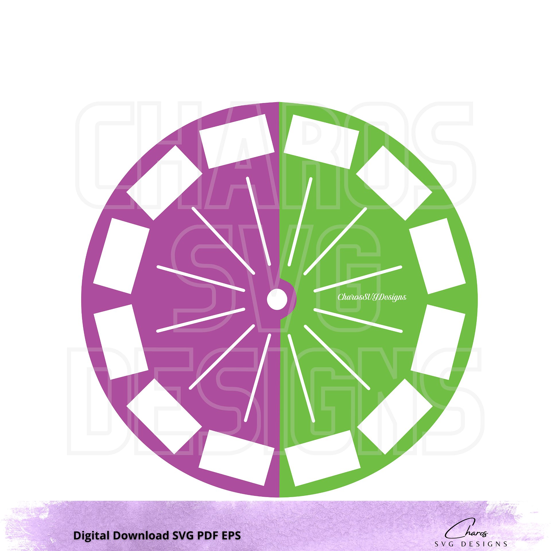 Split Clock Stencil SVG Template product image (4)