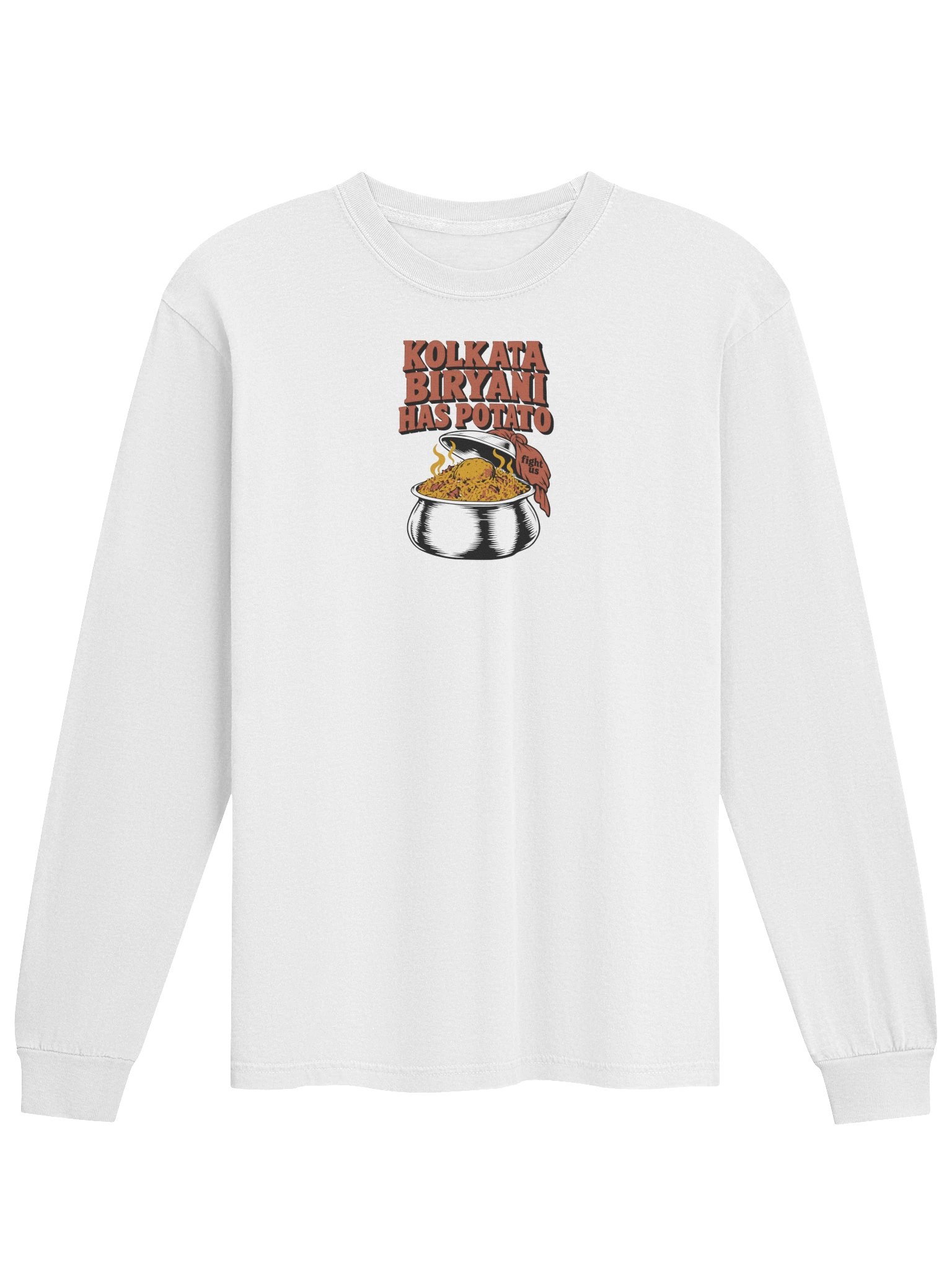 Kolkata Biryani Has Potato (Long Sleeve, Front) product image (1)