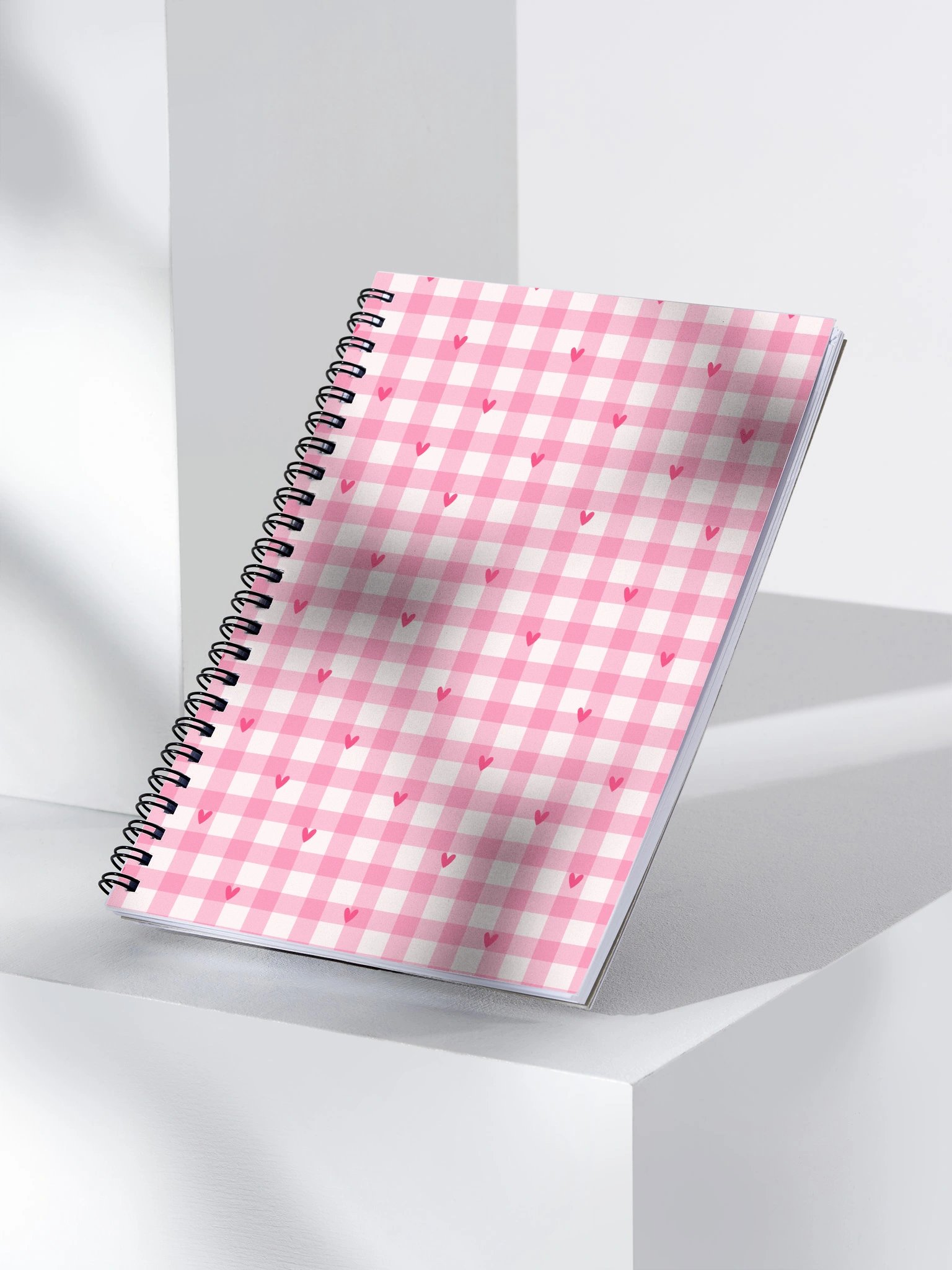 Be Mine Gingham Spiral Dotted Journal/Notebook. product image (3)