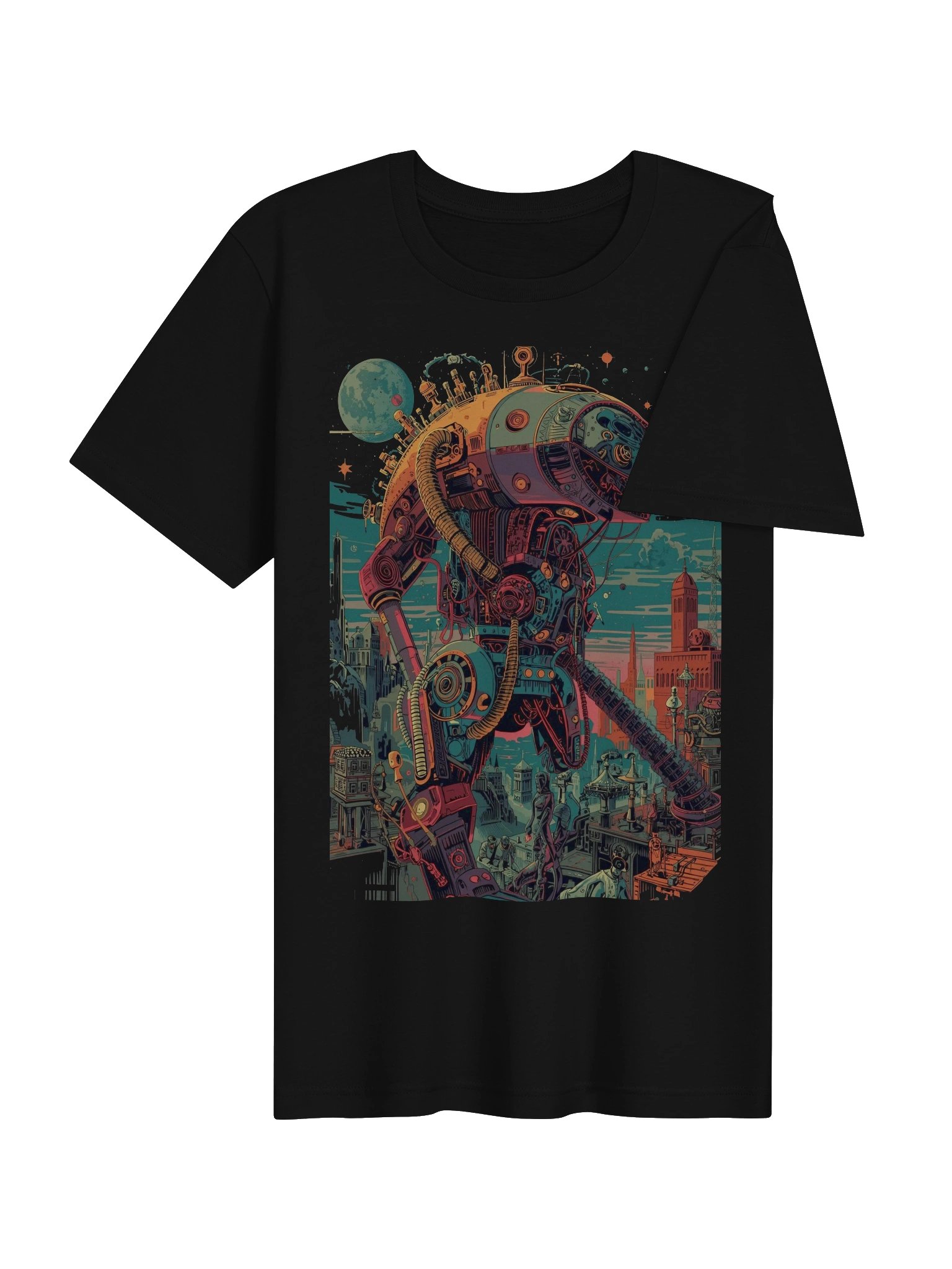 Steampunk Robot Cityscape Lightweight T-Shirt product image (7)
