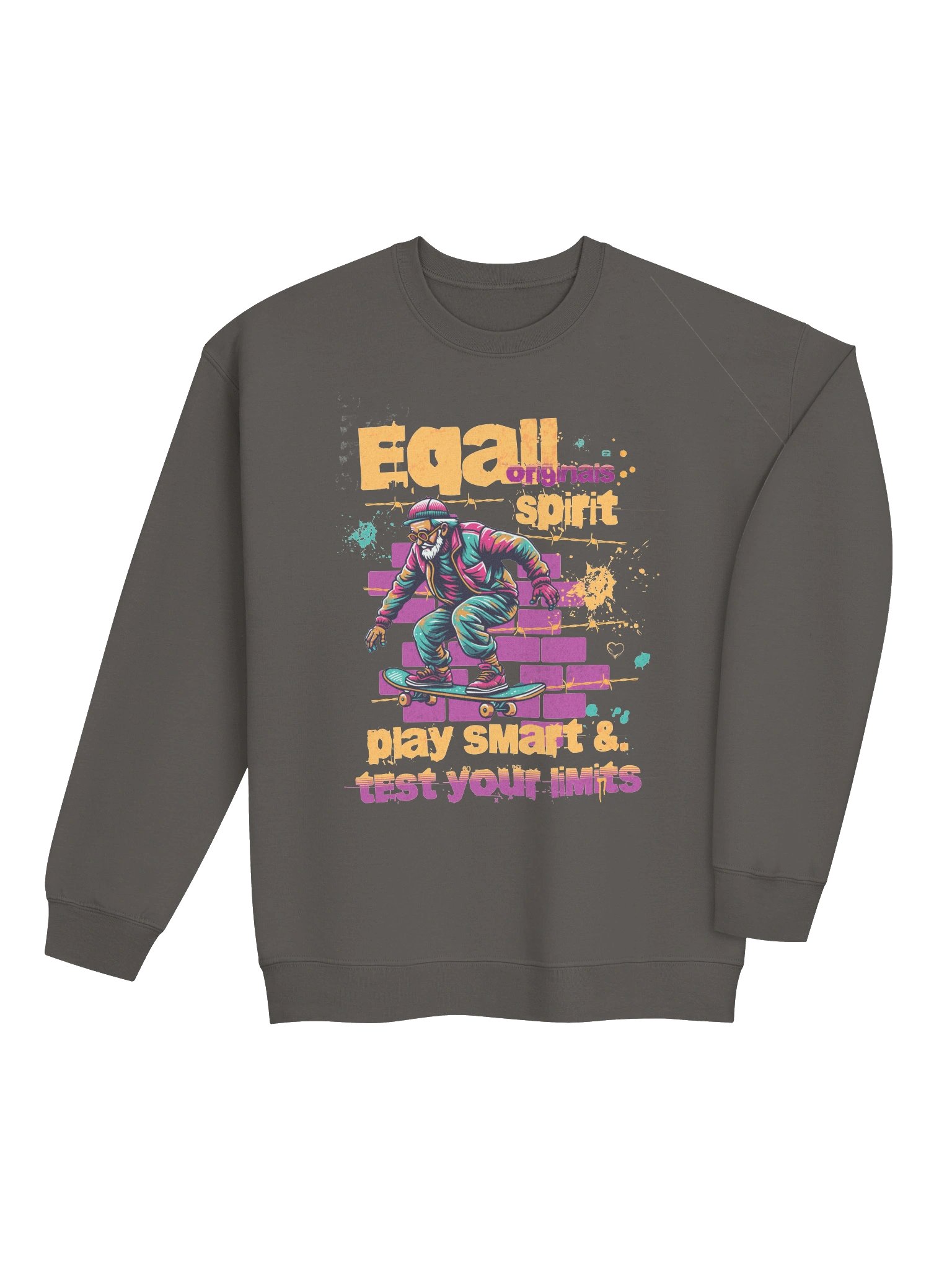 Urban Grandpa Skater Vibes Mid-weight Sweatshirt by EQALL® Originals_Pink_Orange_Turquoise product image (4)