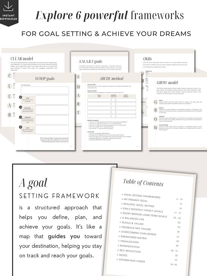 Goal-Setting Therapy Worksheets - Digital Download product image (2)
