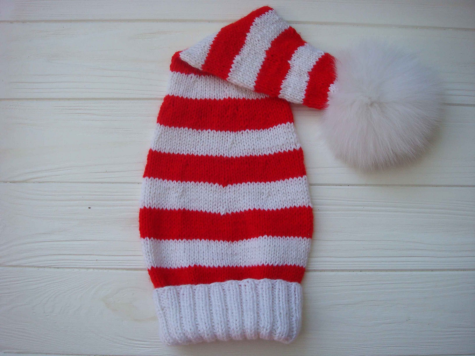 Striped Newborn Baby Santa Hat Pattern product image (9)