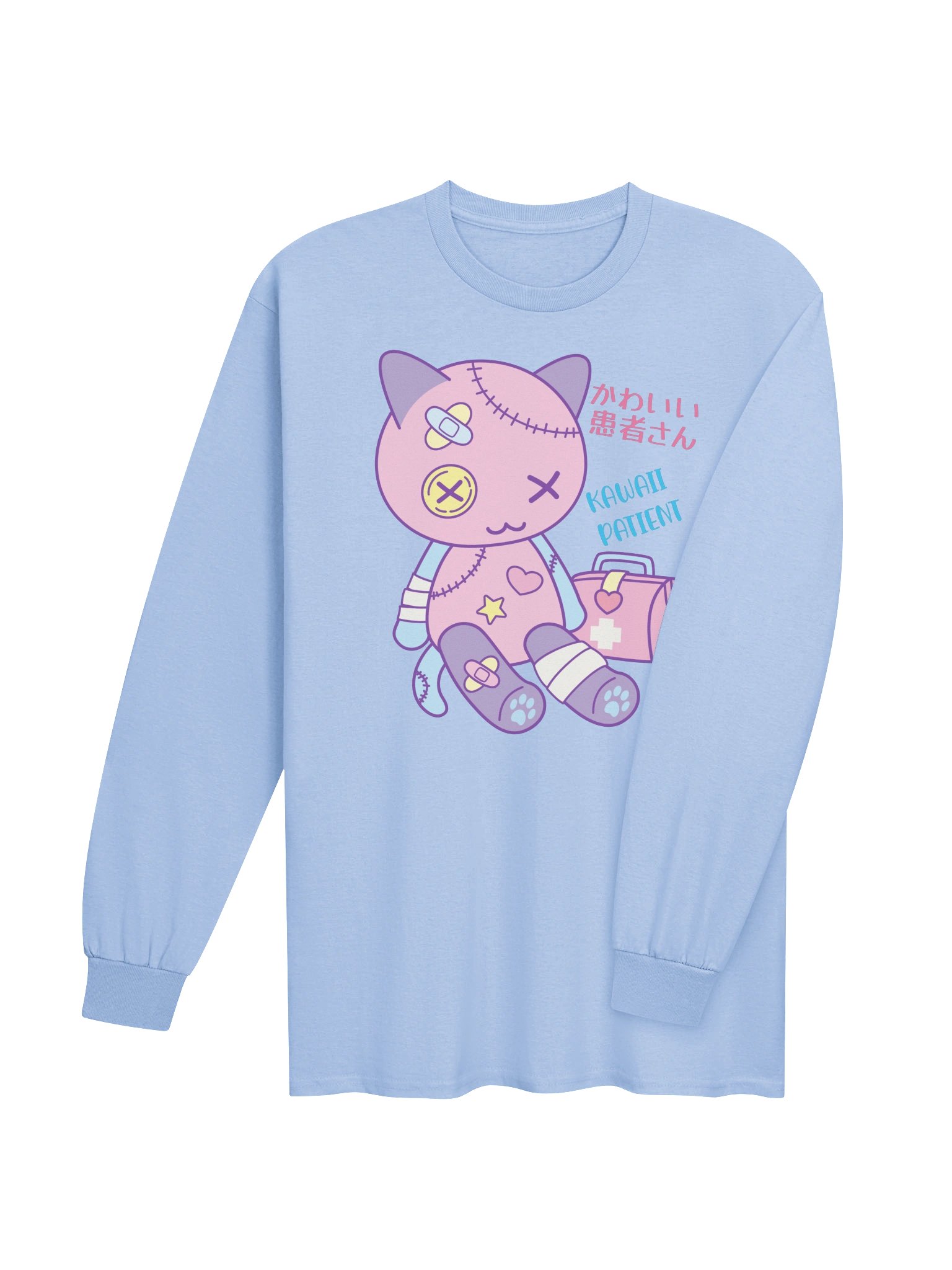 Kawaii Patient Toy Cat - Unisex Adult Long Sleeve T-shirt product image (3)