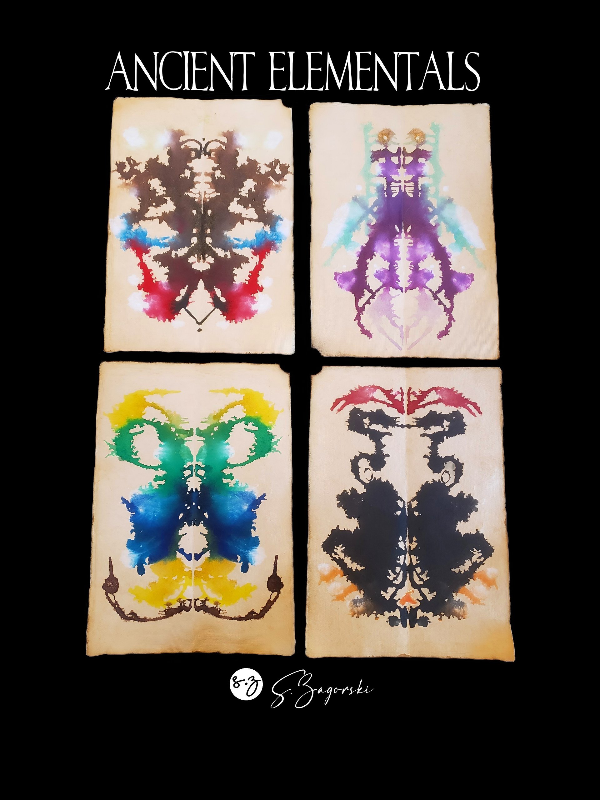 4 Ancient Elementals | Gnomes, Faye, Pixie, Trolls | Inkblot Paper Scrolls product image (2)