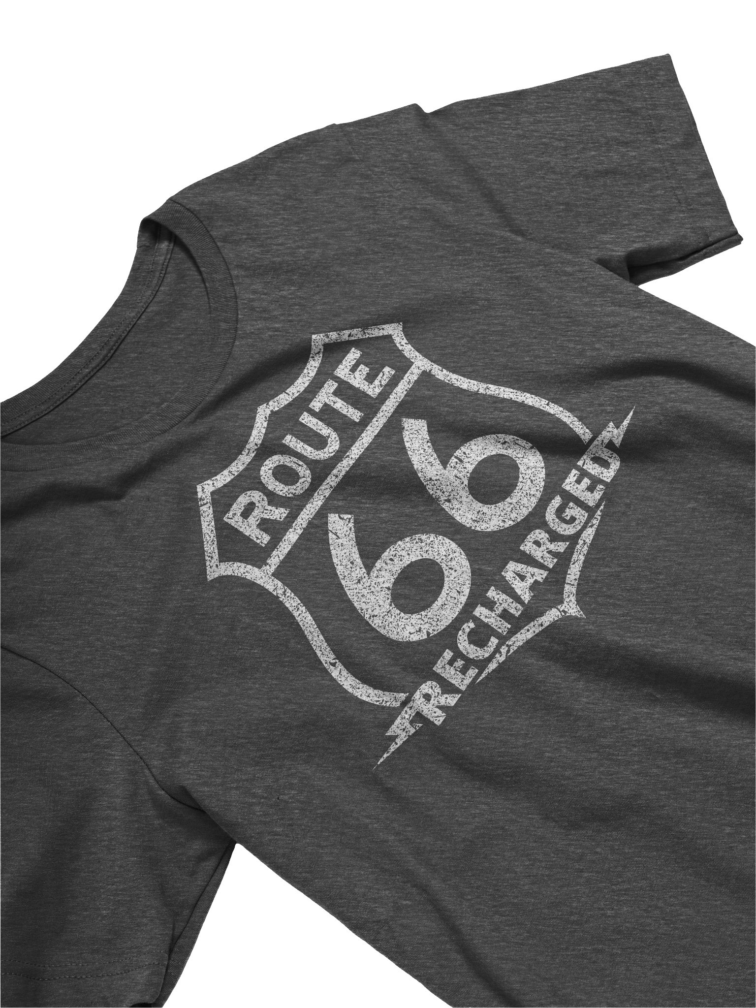 Route 66 Recharged - White Faded Shield Outline (Unisex) product image (25)