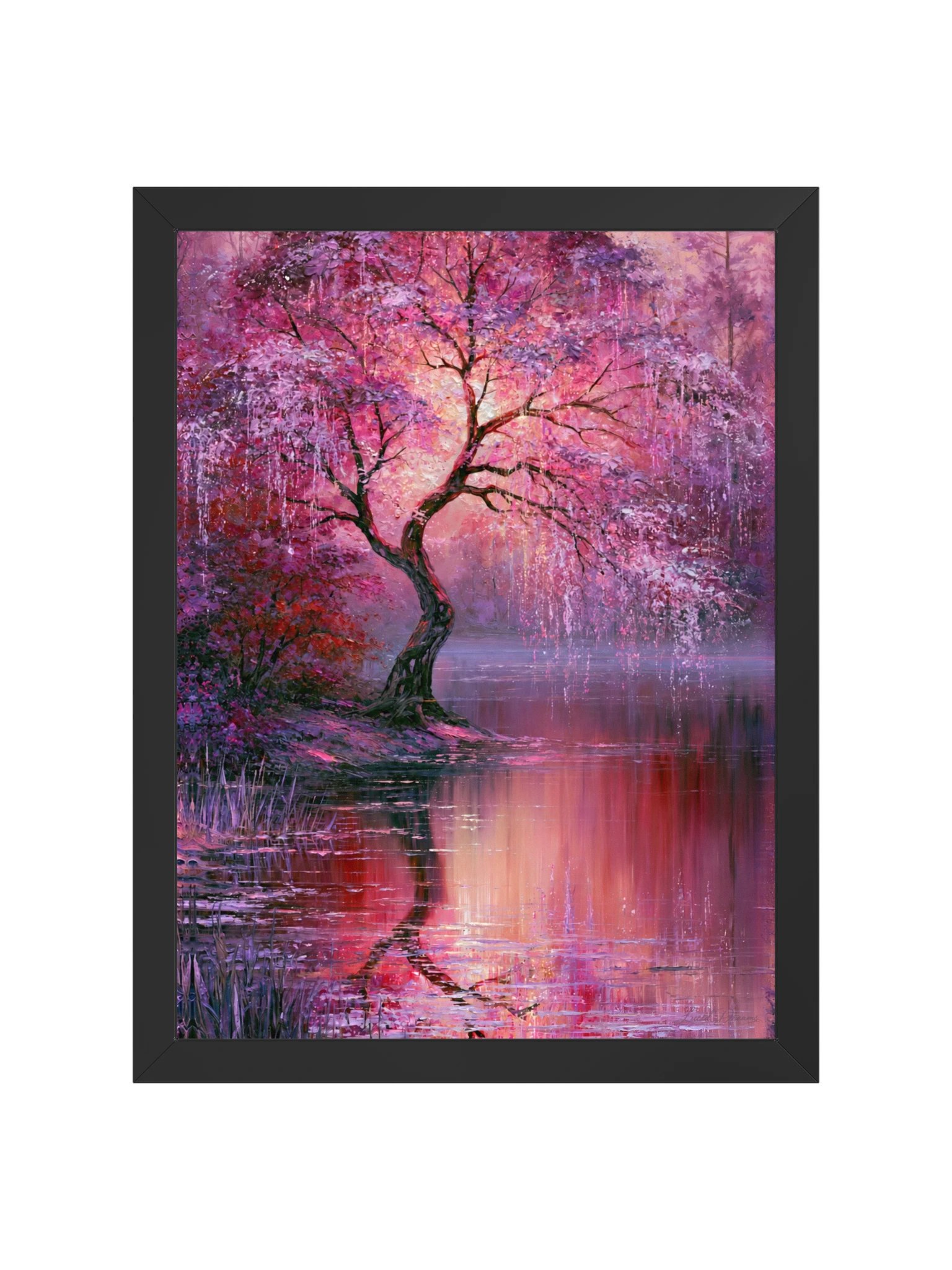 Pink Cherry Blossom Framed Art Print — Whispers Across the Water product image (5)
