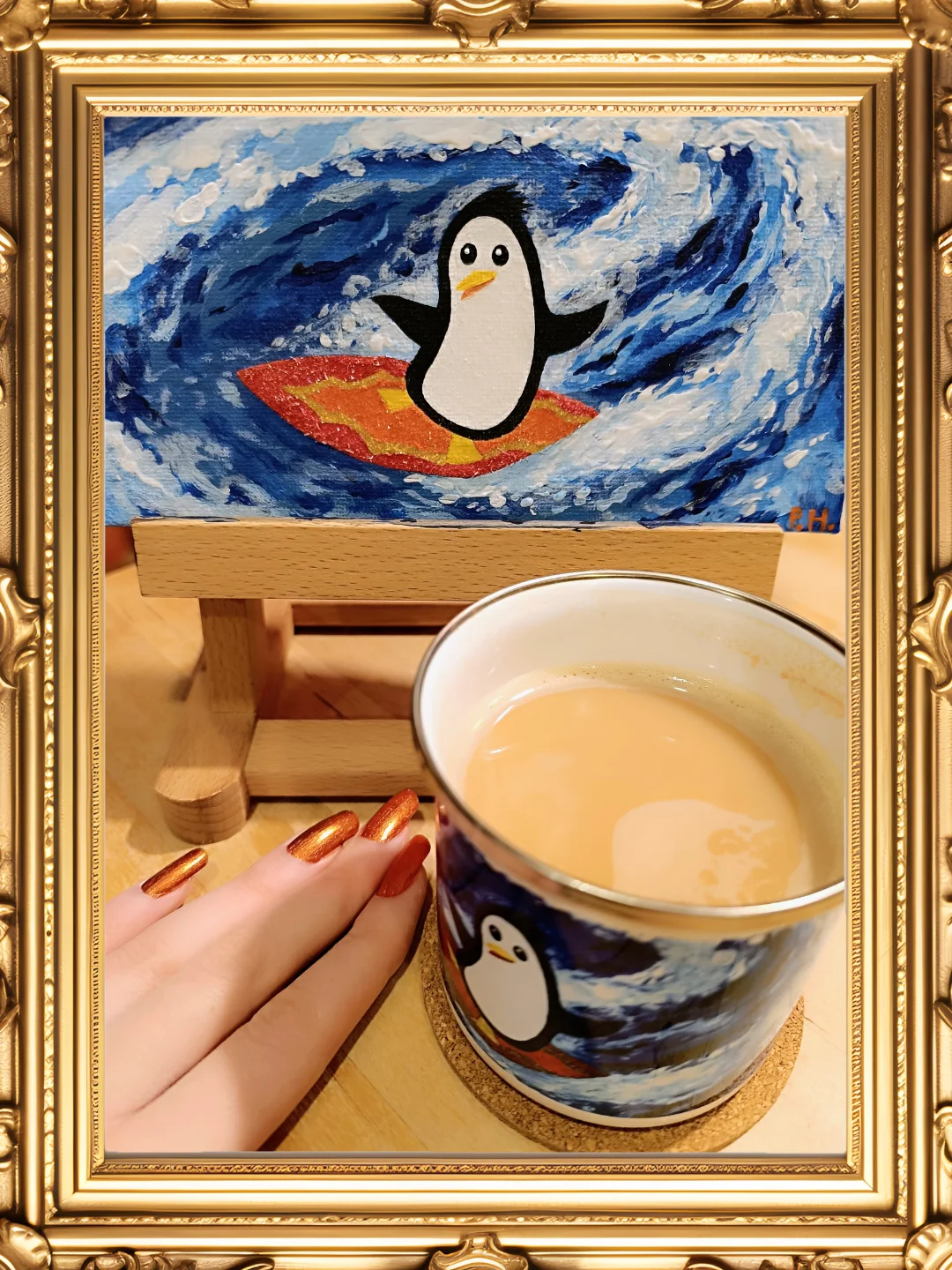 Surfing Penguin Enamel Mug product image (9)
