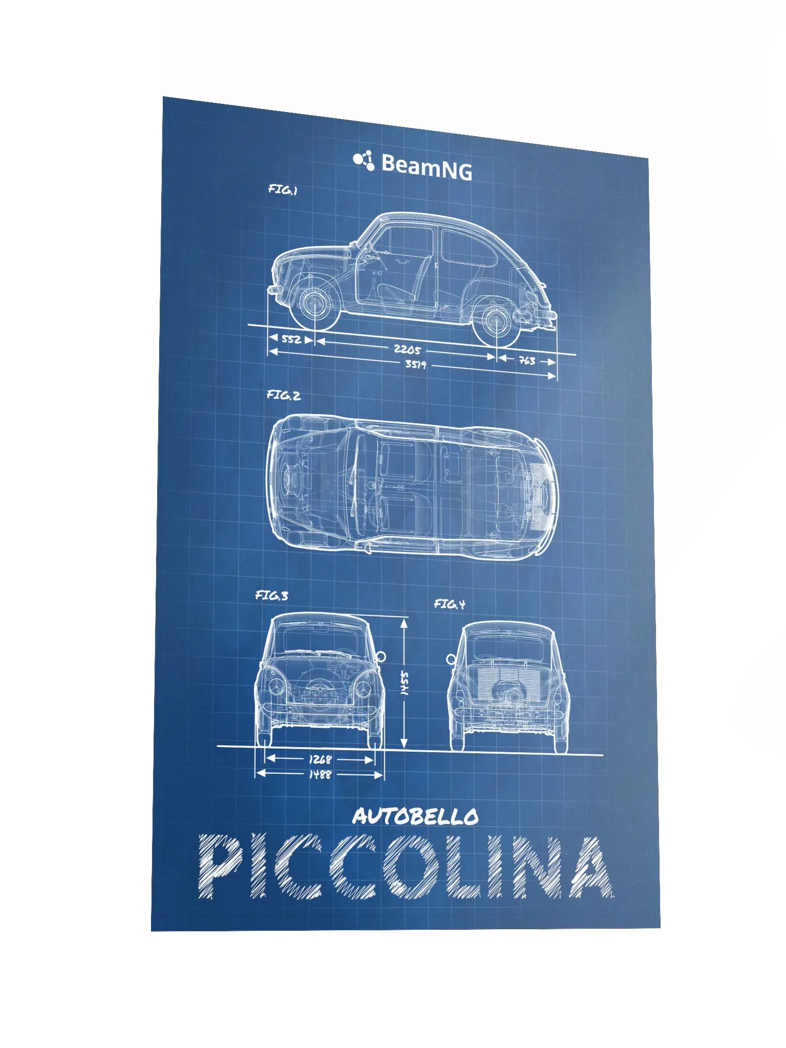Autobello Piccolina Blueprint Poster product image (4)