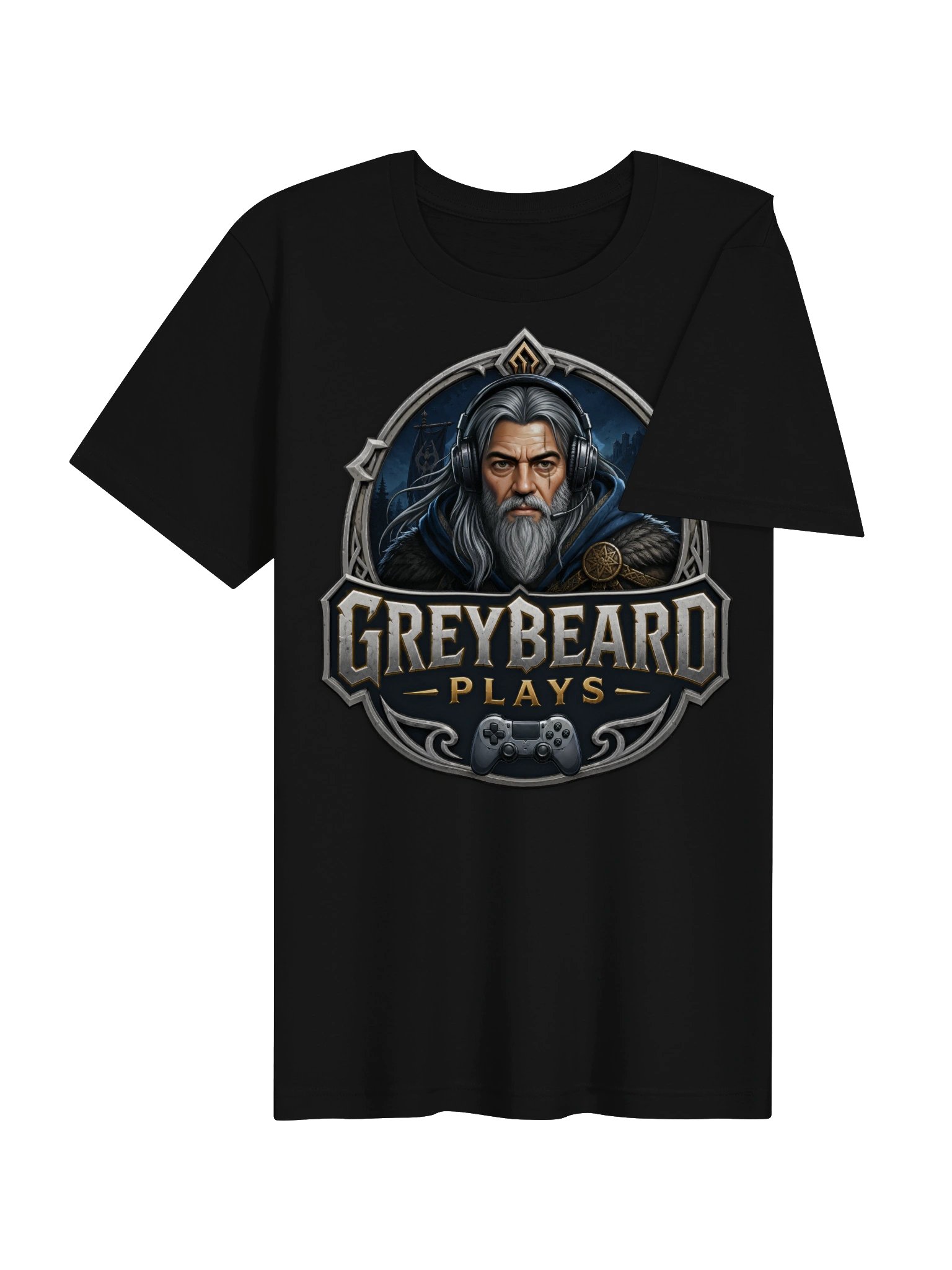 Greybeard Plays Fantasy Gaming Logo Tee product image (4)