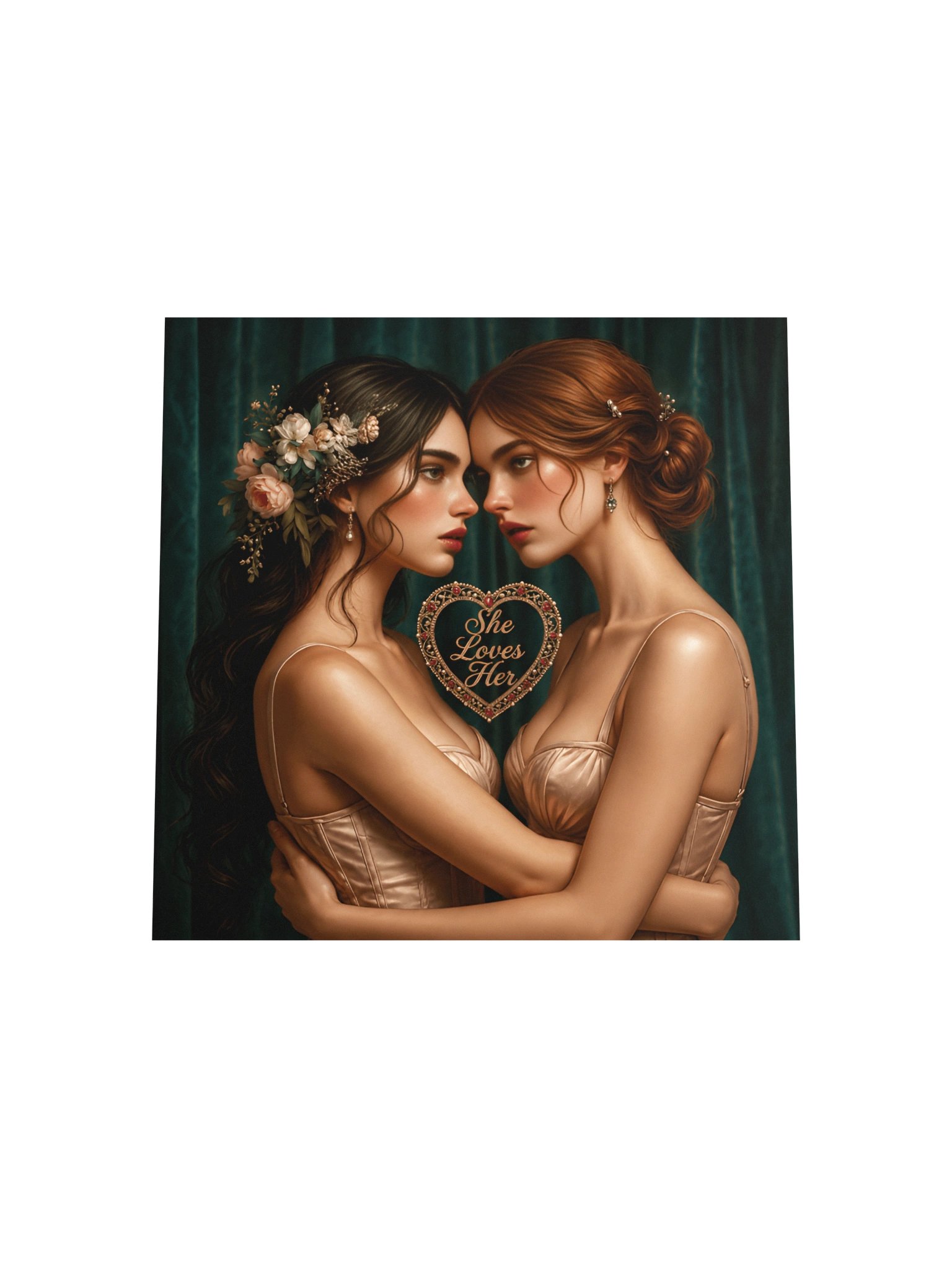 She Loves Her | Romantic Lesbian Couple Art Print | Sapphic Romance Poster product image (5)