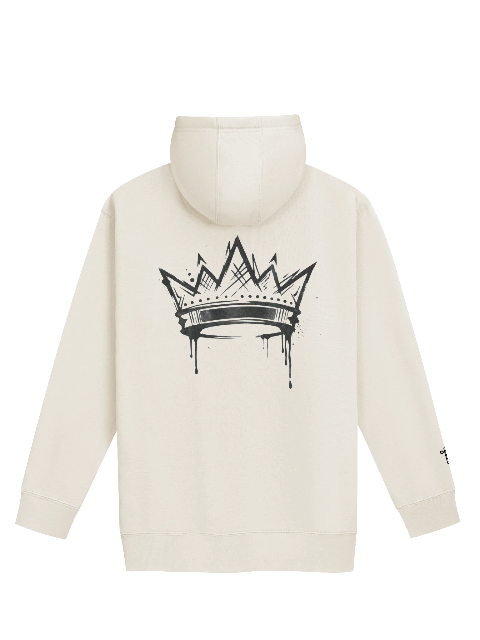 ONE KING True Crown Premium Soft Blend Hoodie with embroidered sleeve logo black print product image (25)