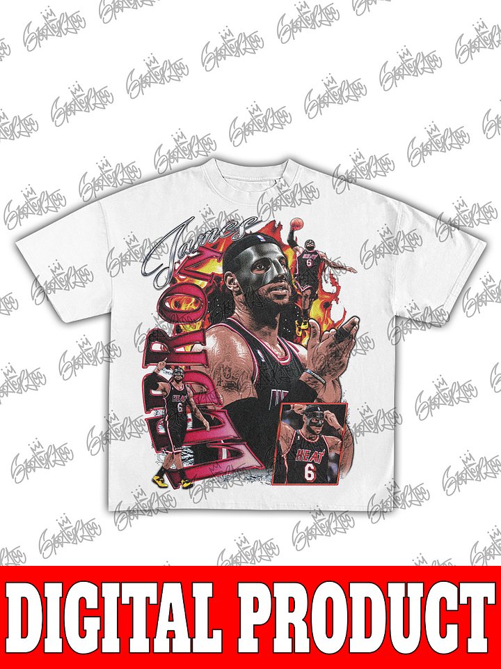 LeBron James Miami Heat #6 "Masked LeBron" 61-Point Game Vintage NBA Bootleg Graphic product image (2)