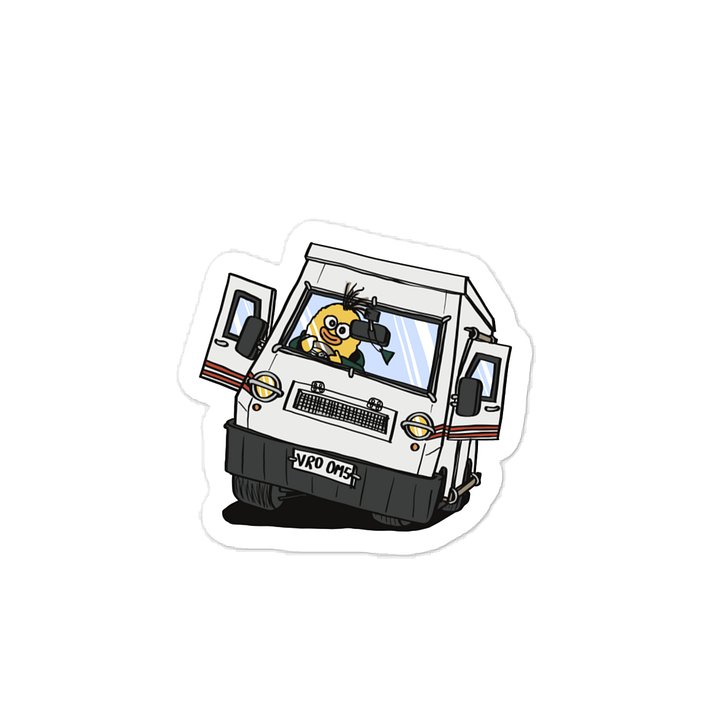 Wheelie Yellow vinyl bumper sticker! product image (1)