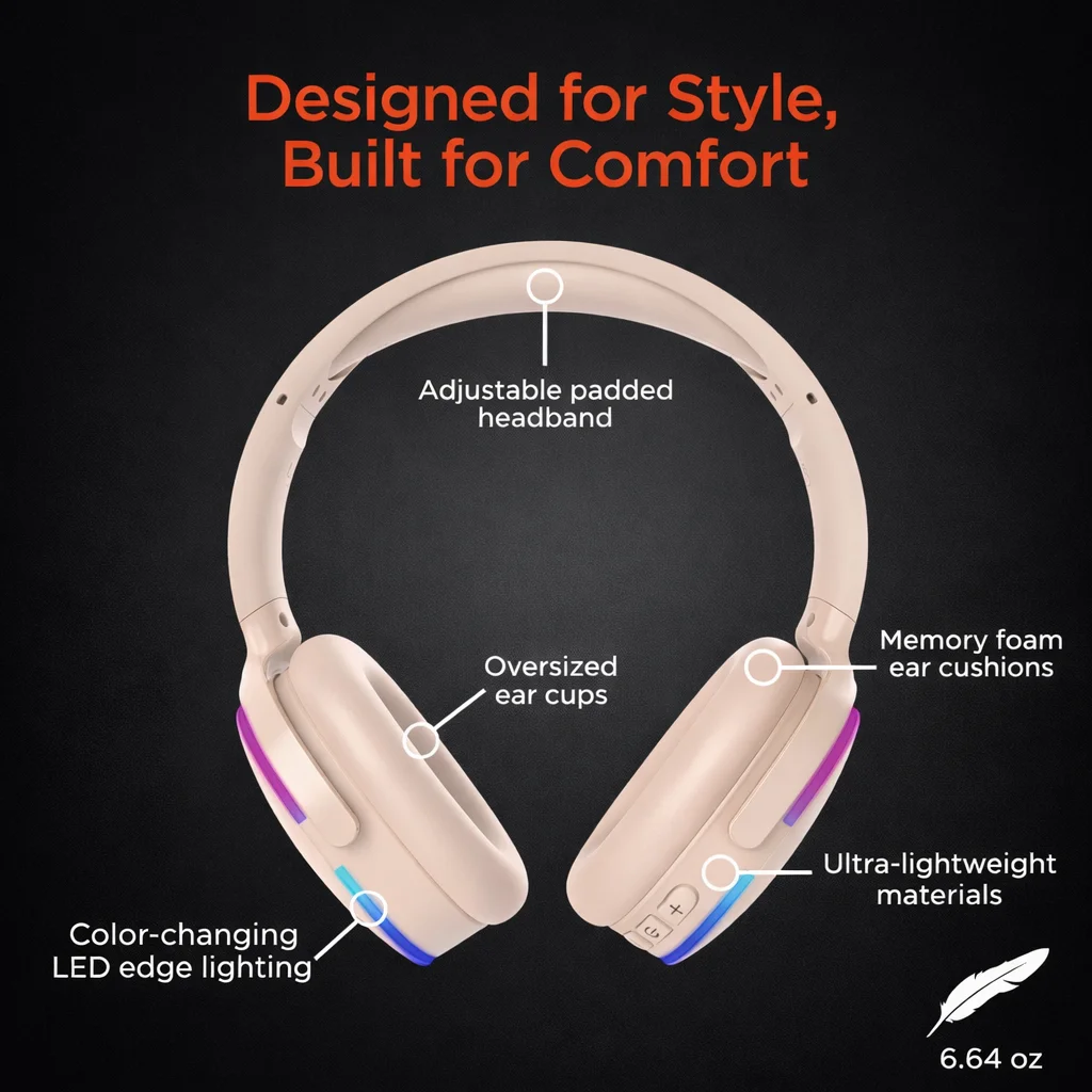 HyperGear Bluetooth LED Headphones & Portable Speaker Bundle product image (5)