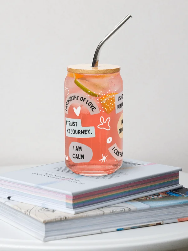 Mindful Affirmations Can-Shaped Glass – 16oz product image (7)