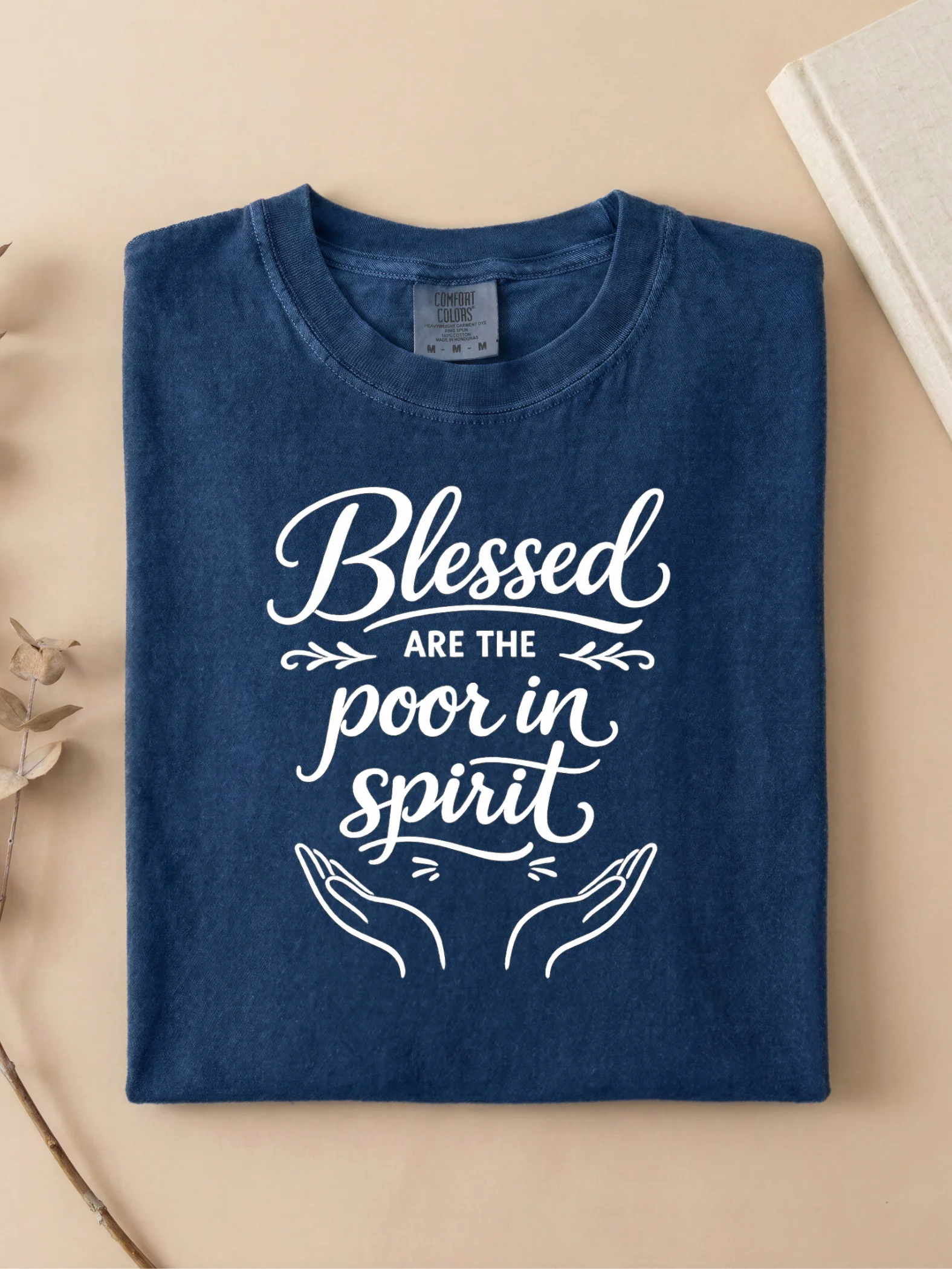 Blessed Are the Poor in Spirit Christian Bible Verse T-Shirt | Minimalist Faith Apparel | Matthew 5:3 | Kingdom Life Co. product image (1)