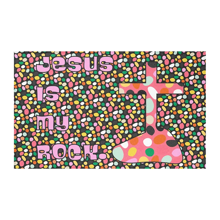 JESUS IS MY ROCK Colorful Cross Area Rug product image (2)