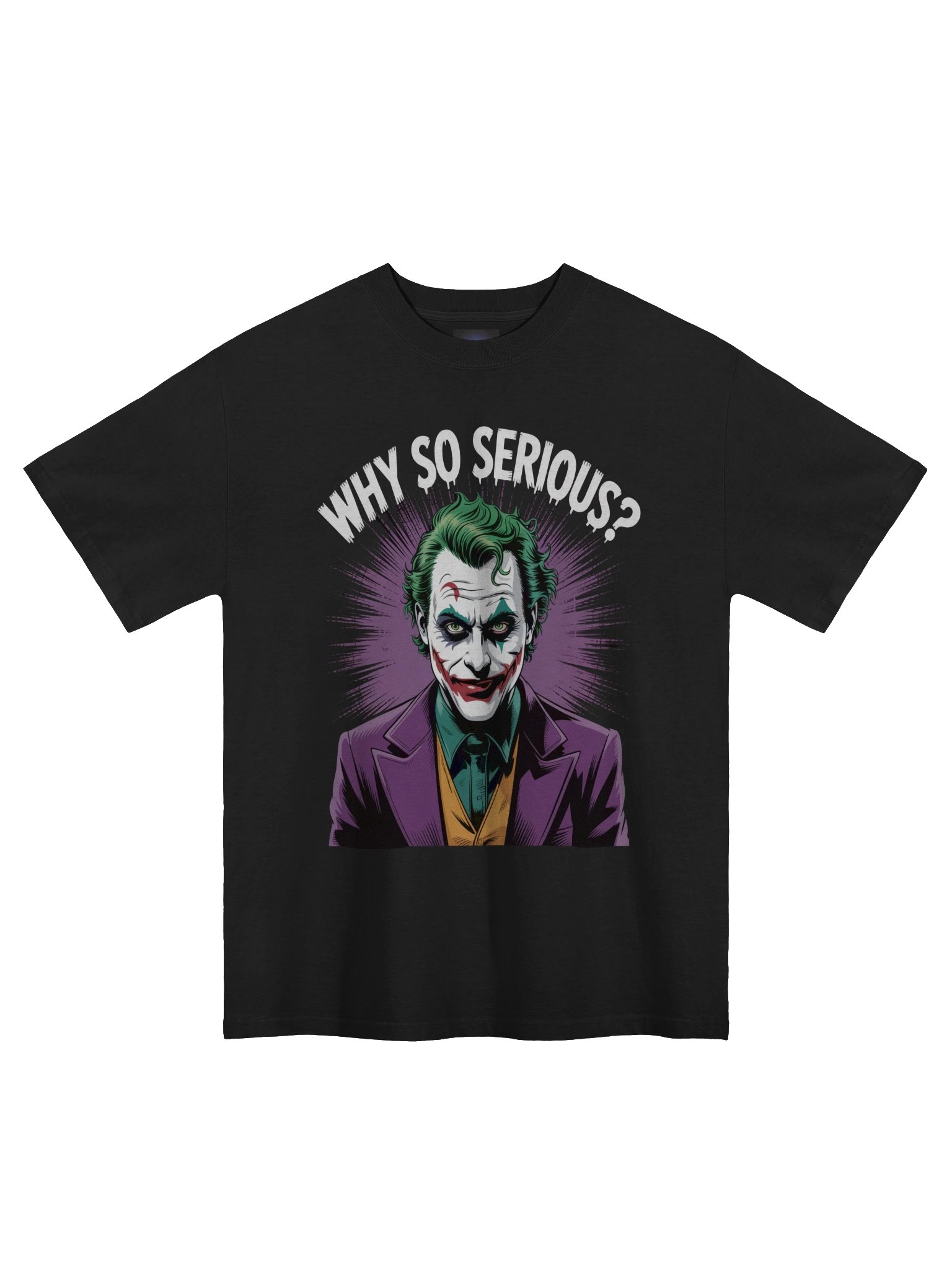 Phantom Provocation: Why So Serious? Joker Oversized Faded T-Shirt product image (3)