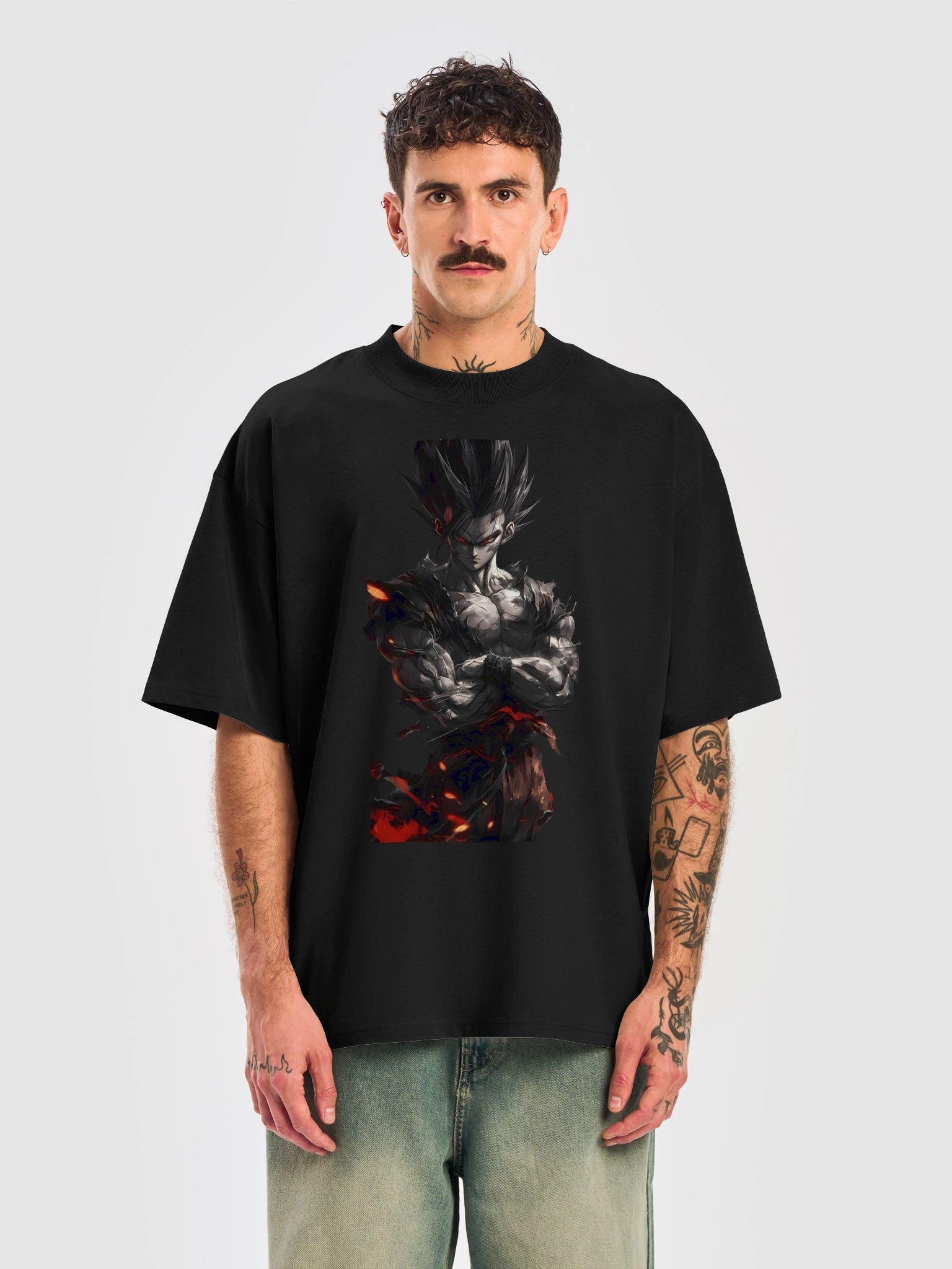 Red-Eyed Anime Warrior Oversized Tee product image (22)