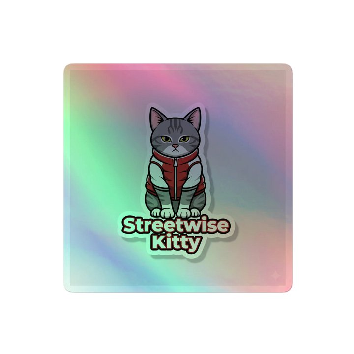 Streetwise Kitty Holographic Sticker Sheet product image (2)
