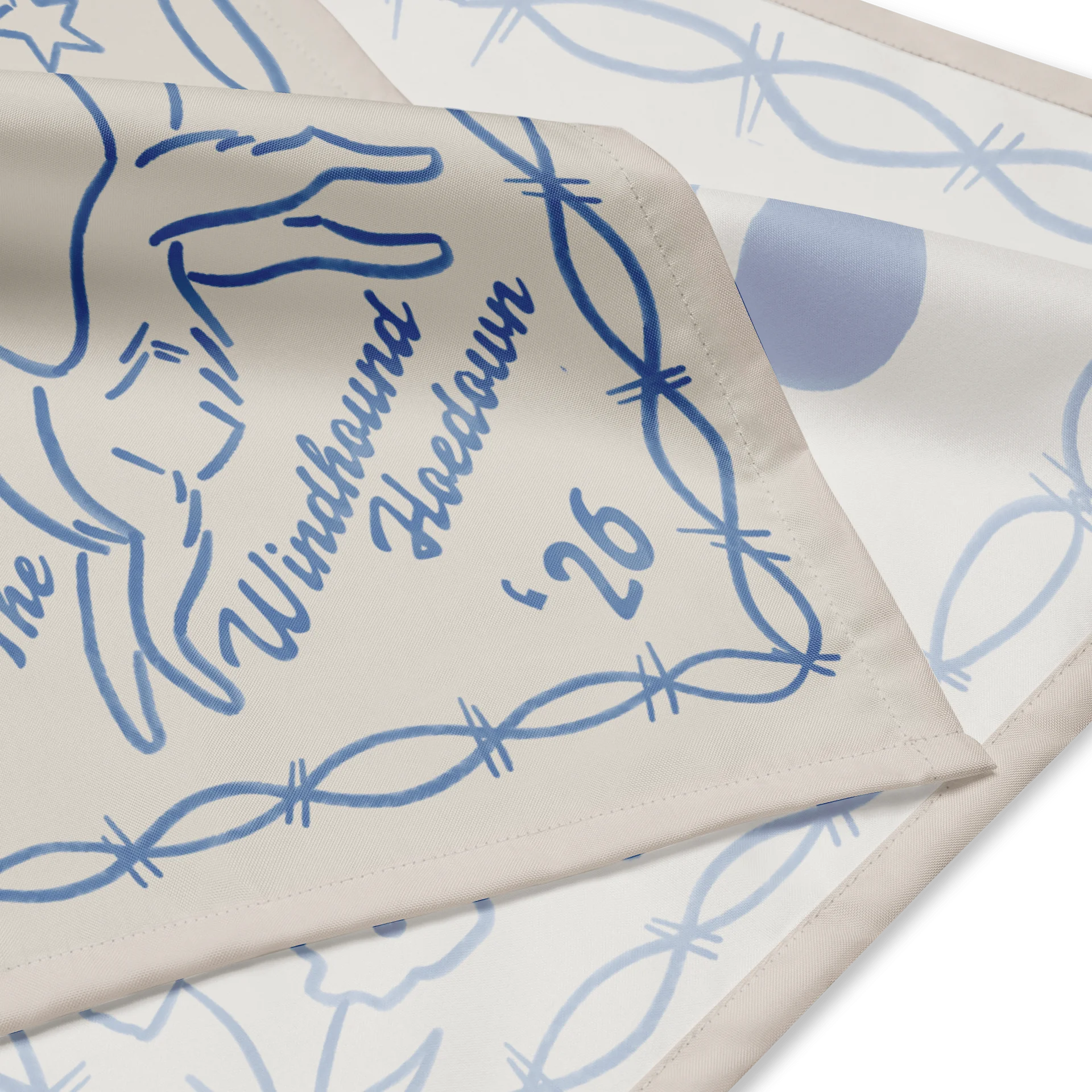Windhound Hoedown '26 Bandana - Blue on Cream product image (2)