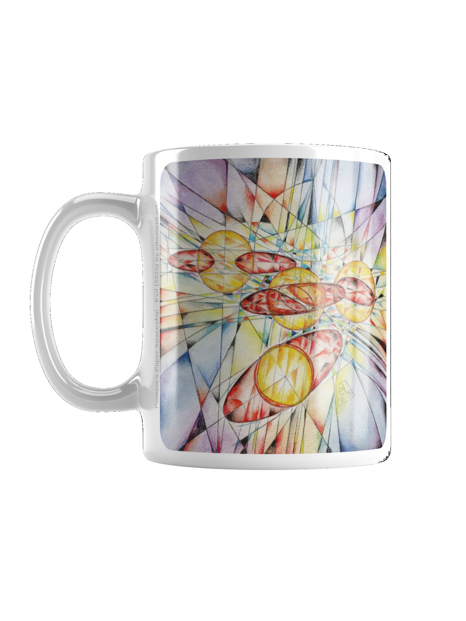 Poinsot's Paper Spaceship 4+1 - Gyroscope Physics Geometric Drawings Mug product image (7)