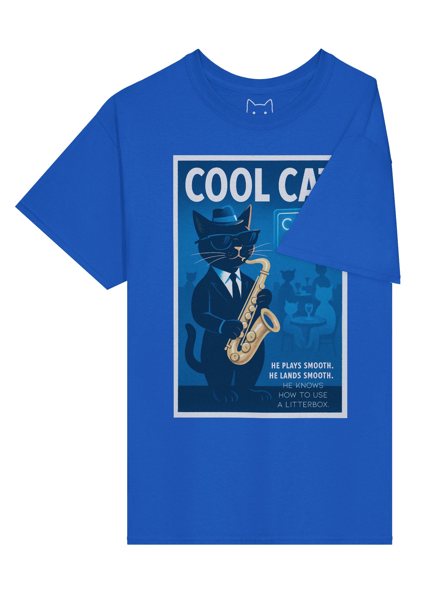 Cool Cat Jazz Saxophone He Knows How to Use a Litterbox Boxy Fit Unisex T-Shirt product image (51)