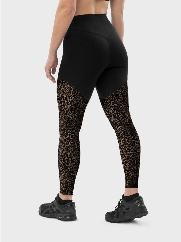 High-Intensity Workout Leggings "Chic Dark Brown Leopard" Printed product image (1)