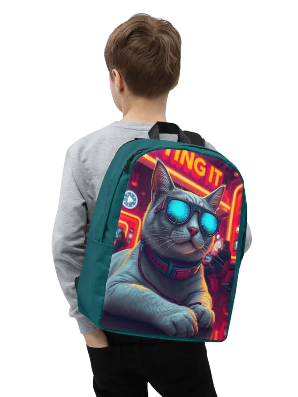 Minimalist Backpack-Futuristic Cat with Sunglasses product image (2)