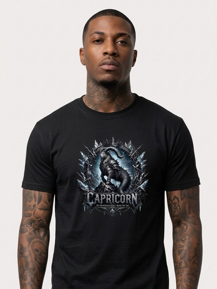 Capricorn Zodiac Gothic Streetwear Graphic Tee product image (2)