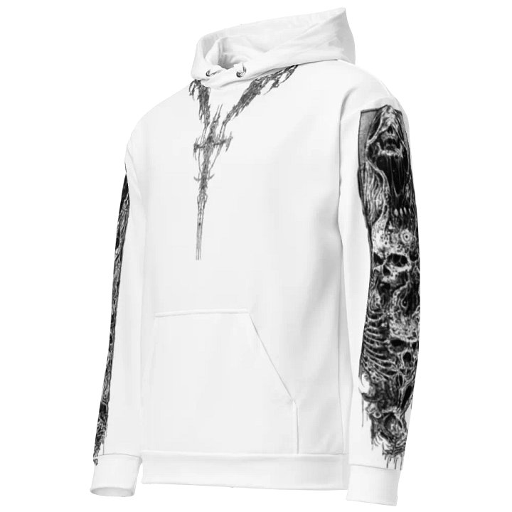 White Crusifix Chain Hoodie product image (2)