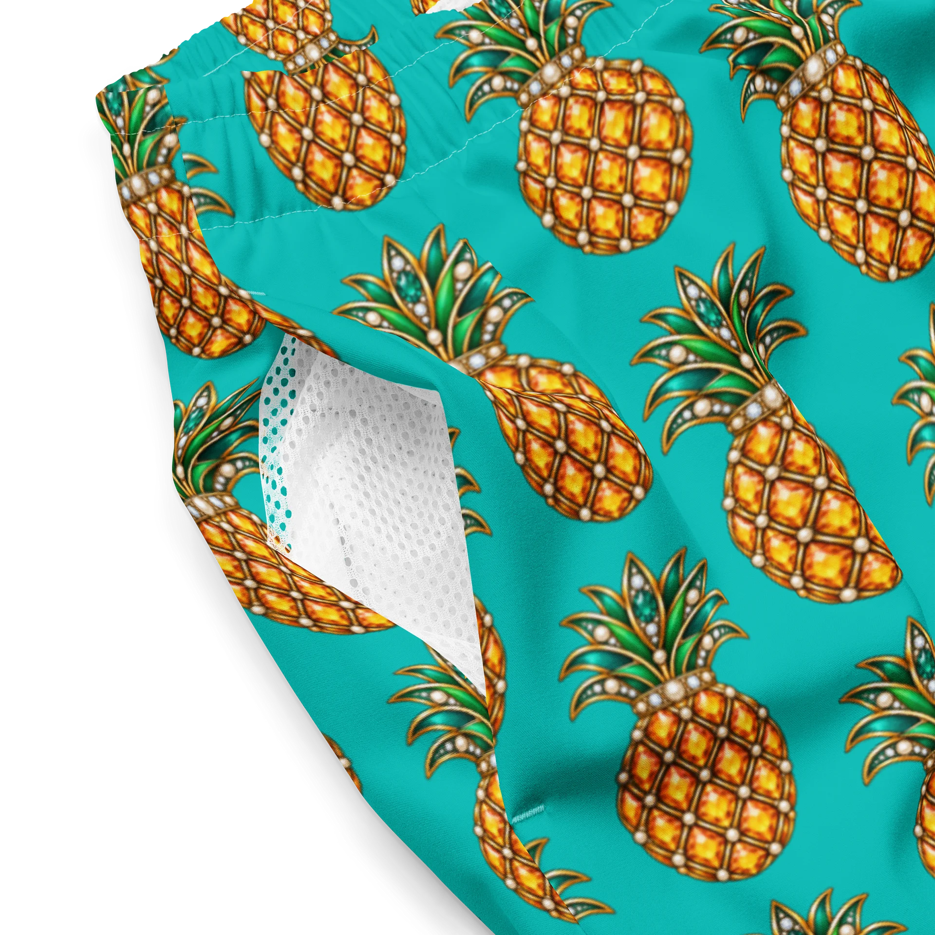 Tropical Jeweled Pineapple All-Over Print Swim Trunks product image (3)