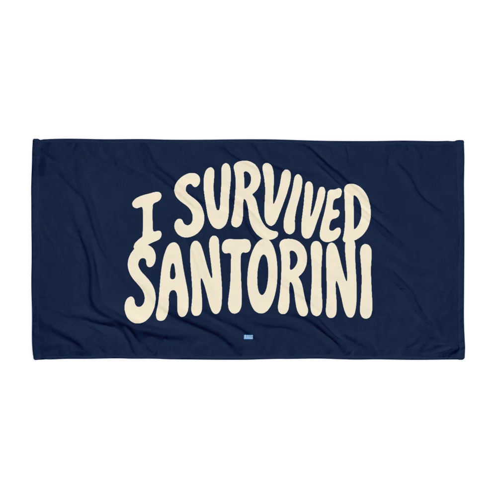I Survived Santorini — Premium Beach Towel product image (1)
