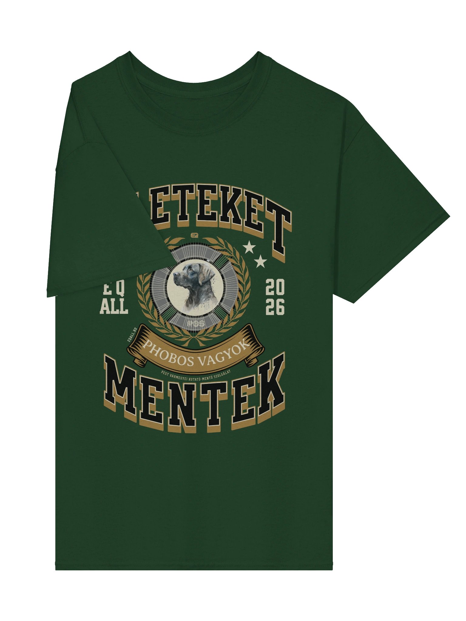 Életeket Mentek Phobos Vagyok_Unisex Pamut Póló_EQALL.hu® Originals_Mustár / Bézs / Fek. product image (42)