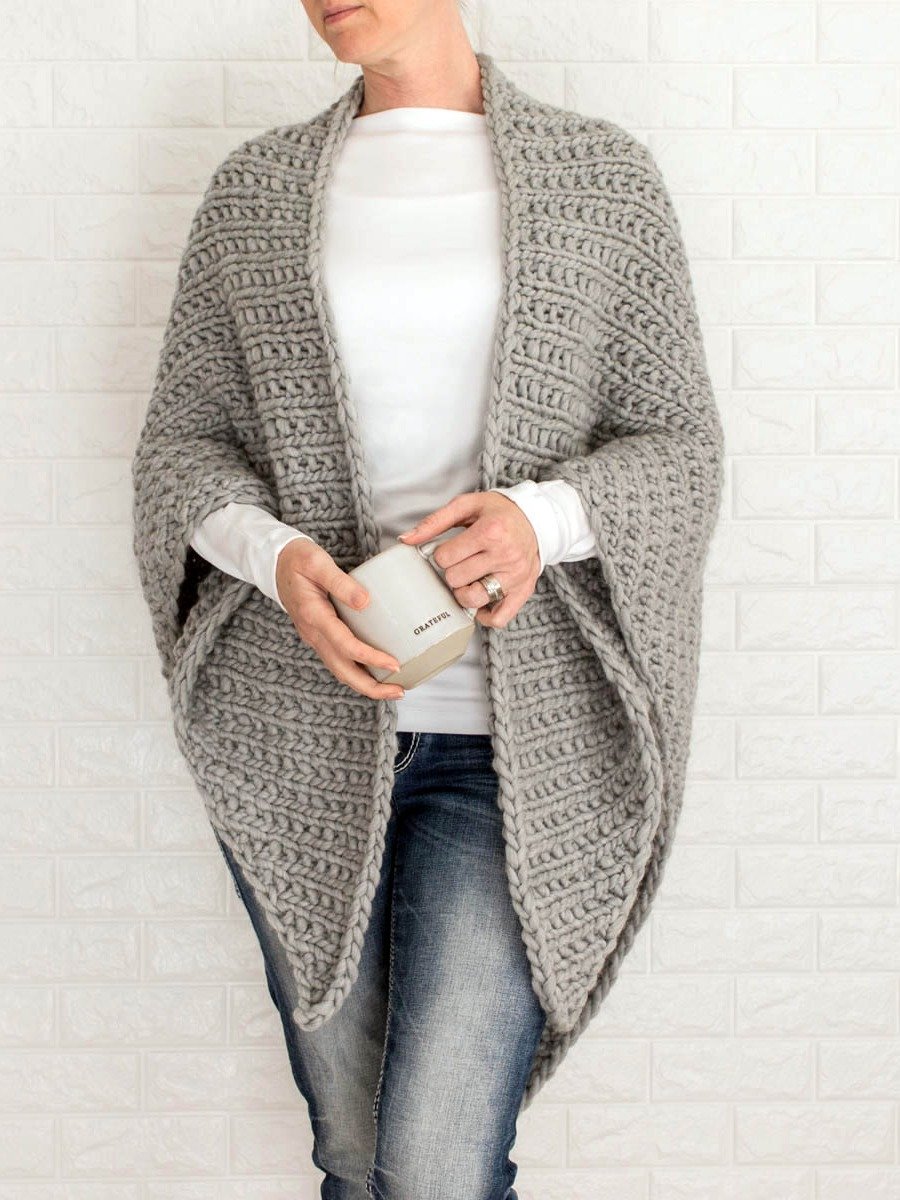 Super Chunky Knit Shawl Pattern - Warm Hug product image (2)