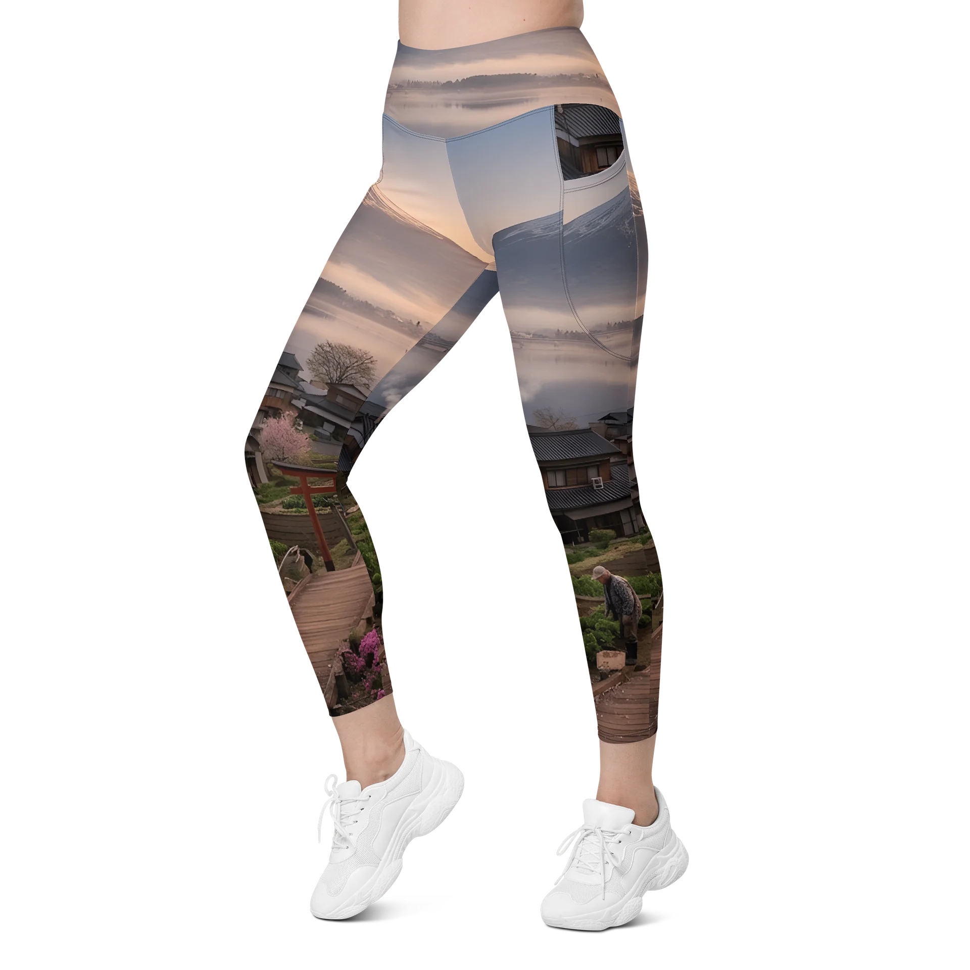 Mount Fuji High-Waisted Leggings with Pockets | UPF 50+ product image (6)