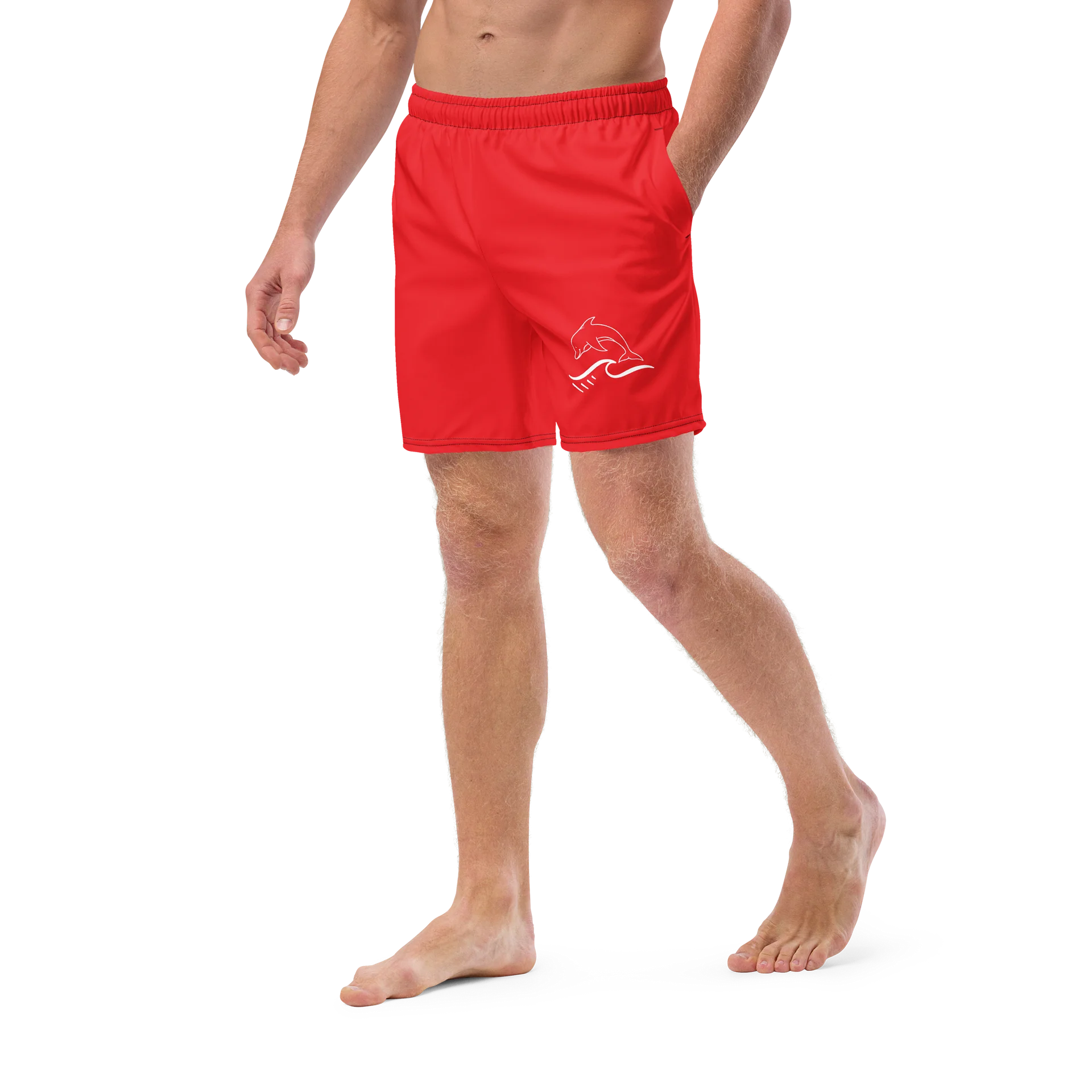 Wave Rider Dolphin Swim Trunks Red product image (5)