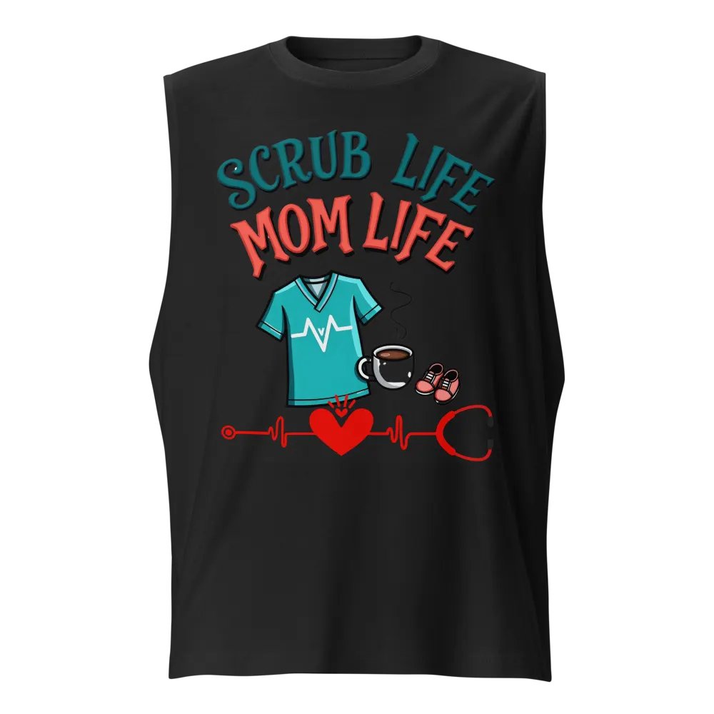 Mom Life Scrub Life Muscle Tank product image (1)