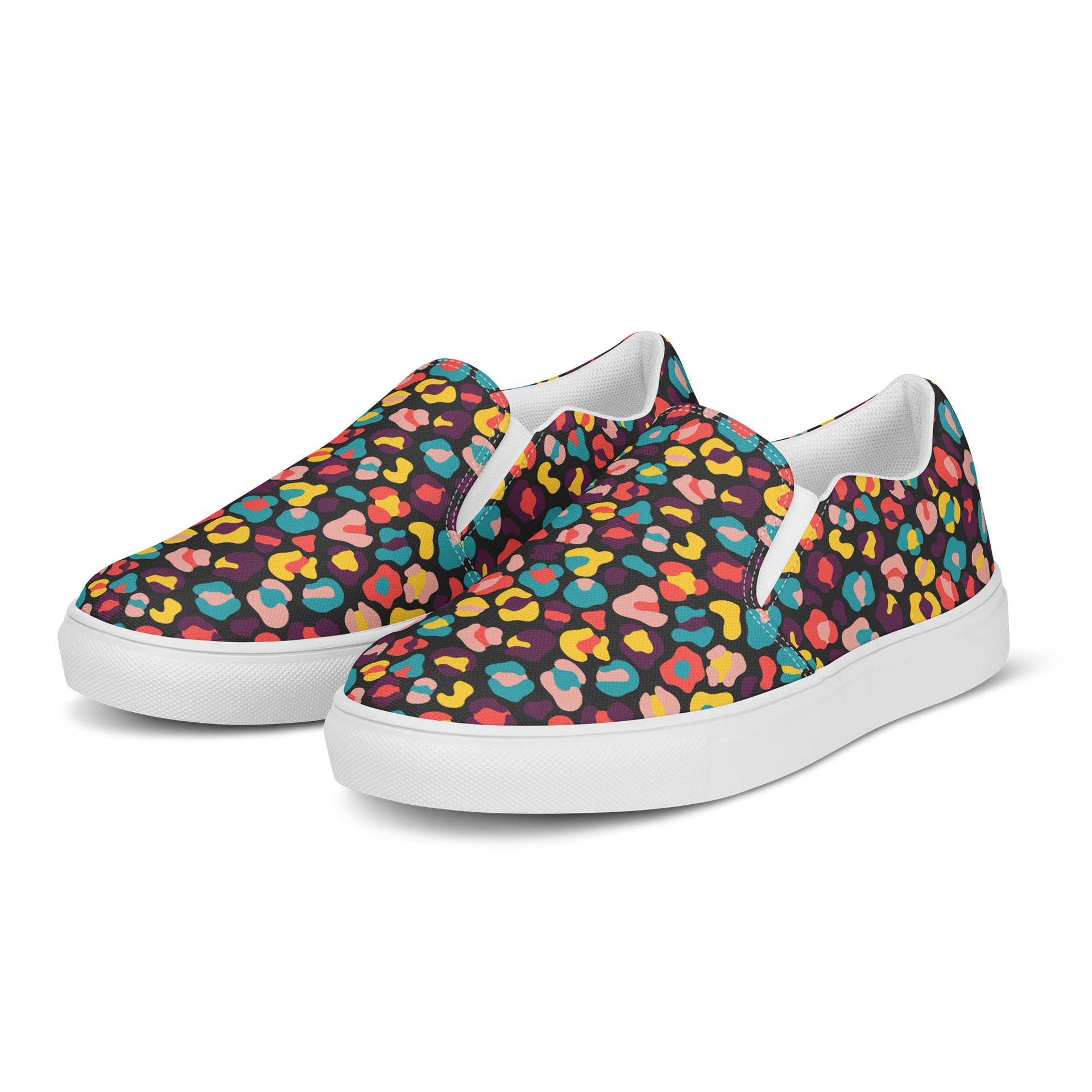Vibrant Women's Slip-On Canvas Shoes with Bold Leopard Print product image (3)
