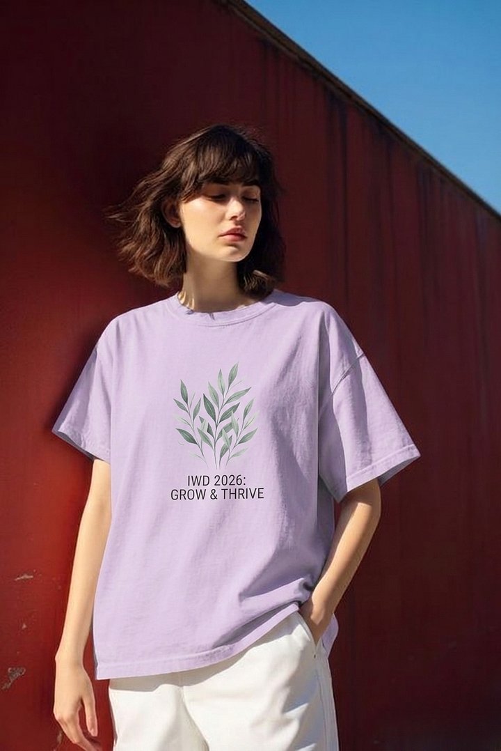 The "Grow & Thrive" Oversized Tee (Lavender) product image (1)