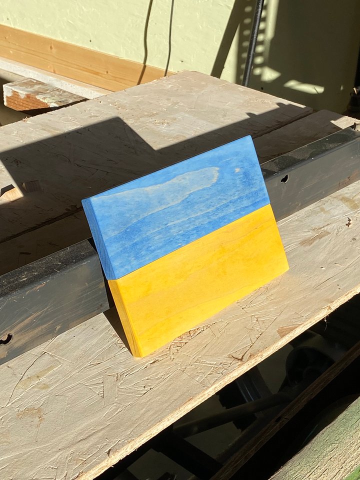 Dyed Maple Ukrainian Flag - Donation Piece product image (1)