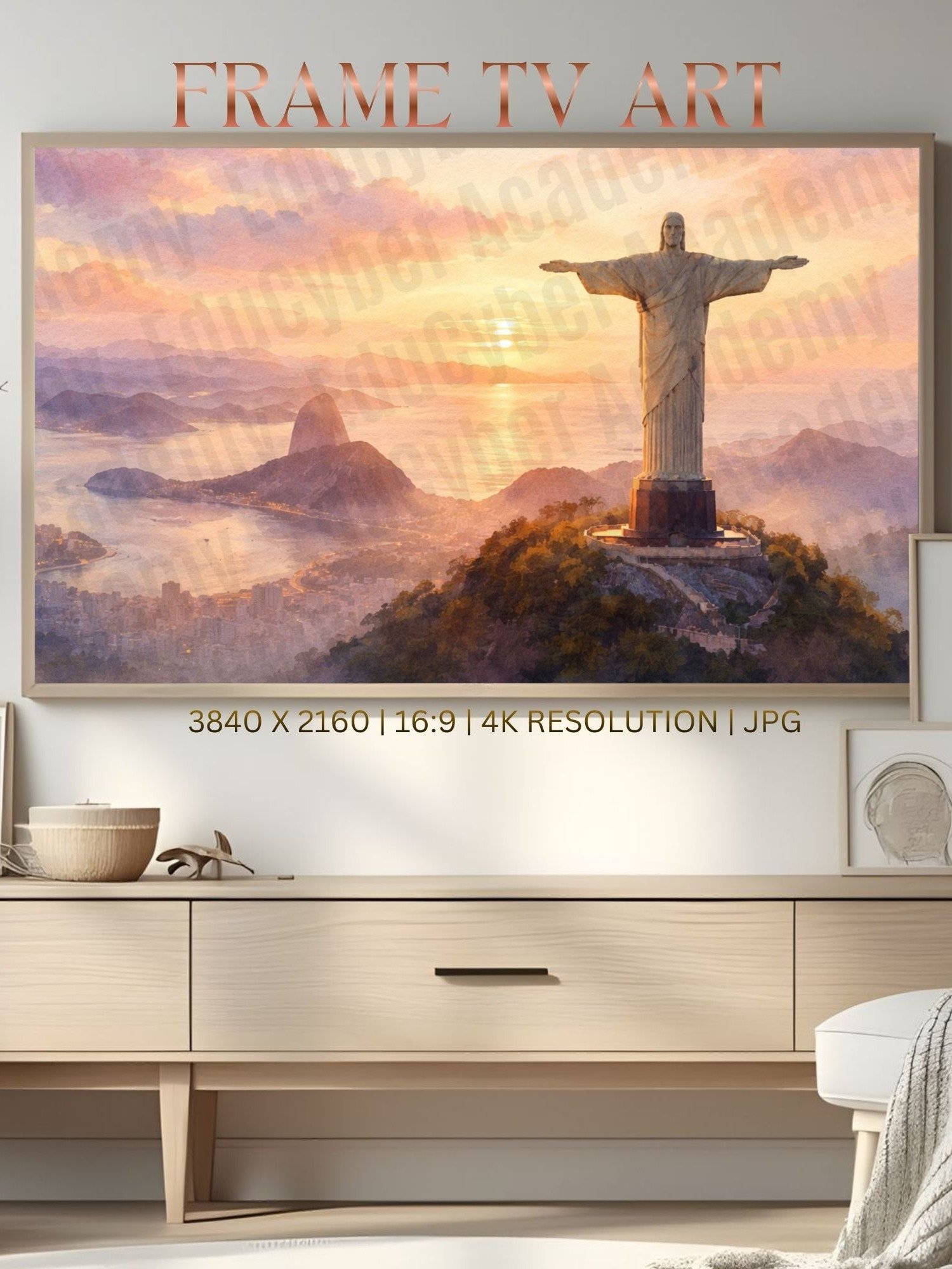 New Wonders of the World Christ the Redeemer Frame TV Art Brazilian Statue Catholic Church Gift and Décor Desktop Laptop Wallpaper Background Image product image (1)