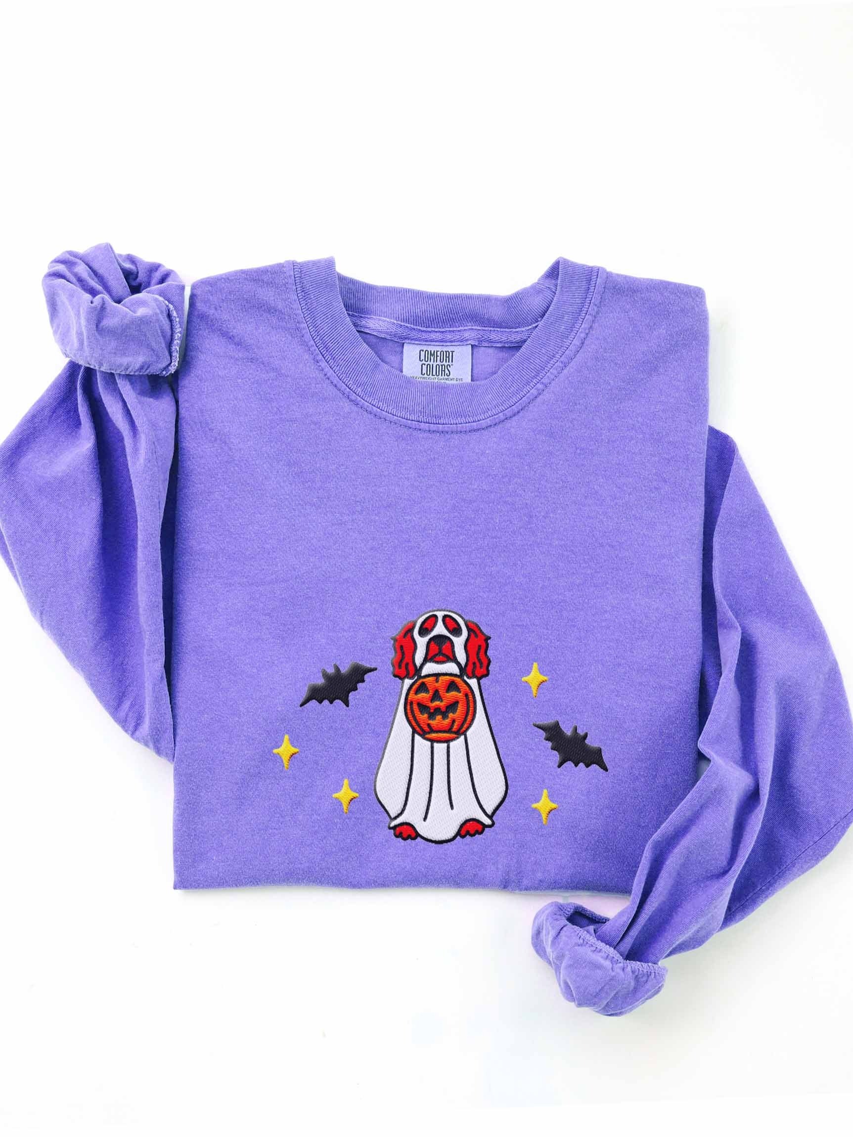 Halloween Working Cocker Spaniel(Red) Embroidered Long-Sleeve T-Shirt product image (1)