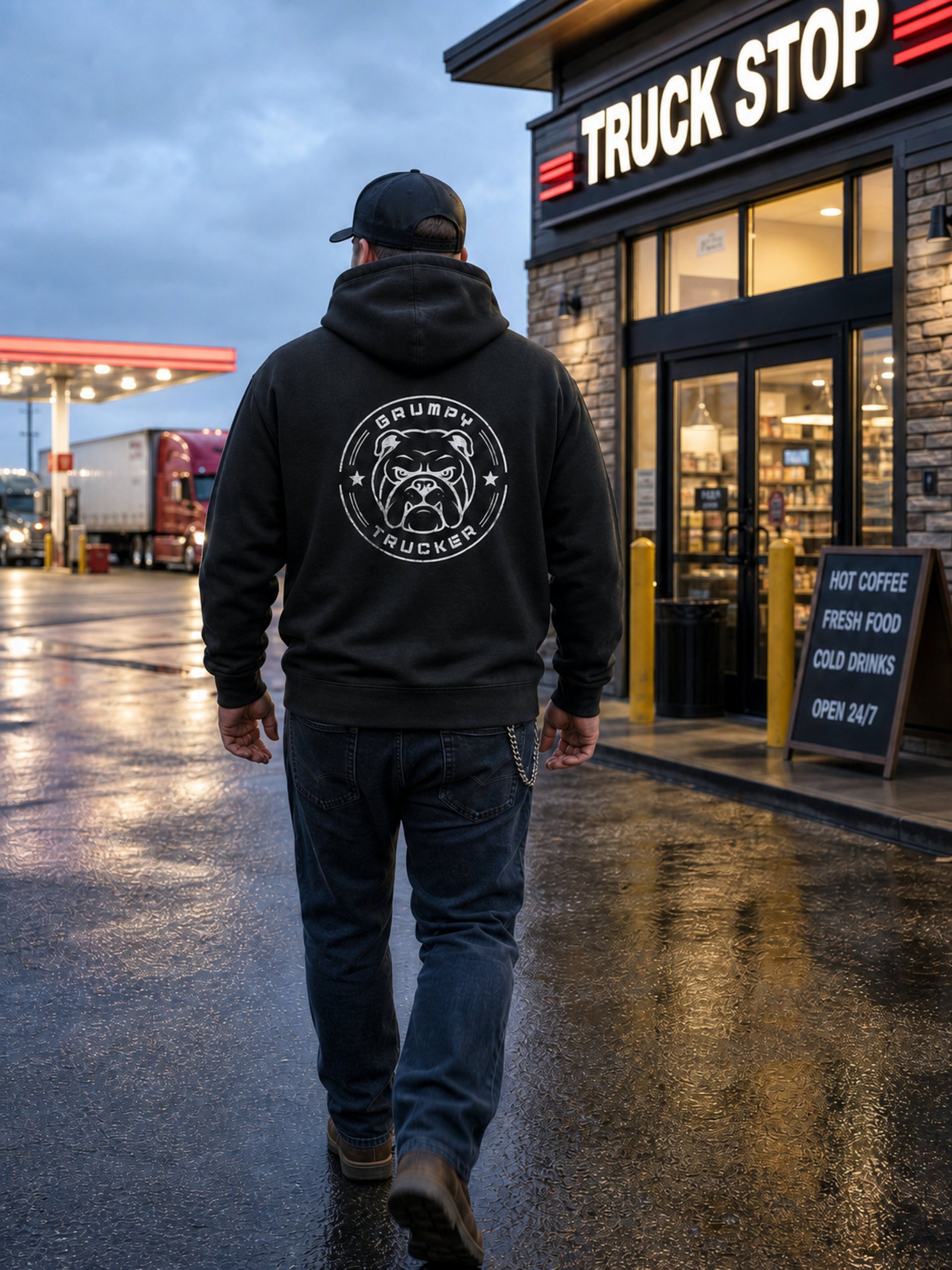 Grumpy Trucker Bulldog Logo Hoodie product image (1)