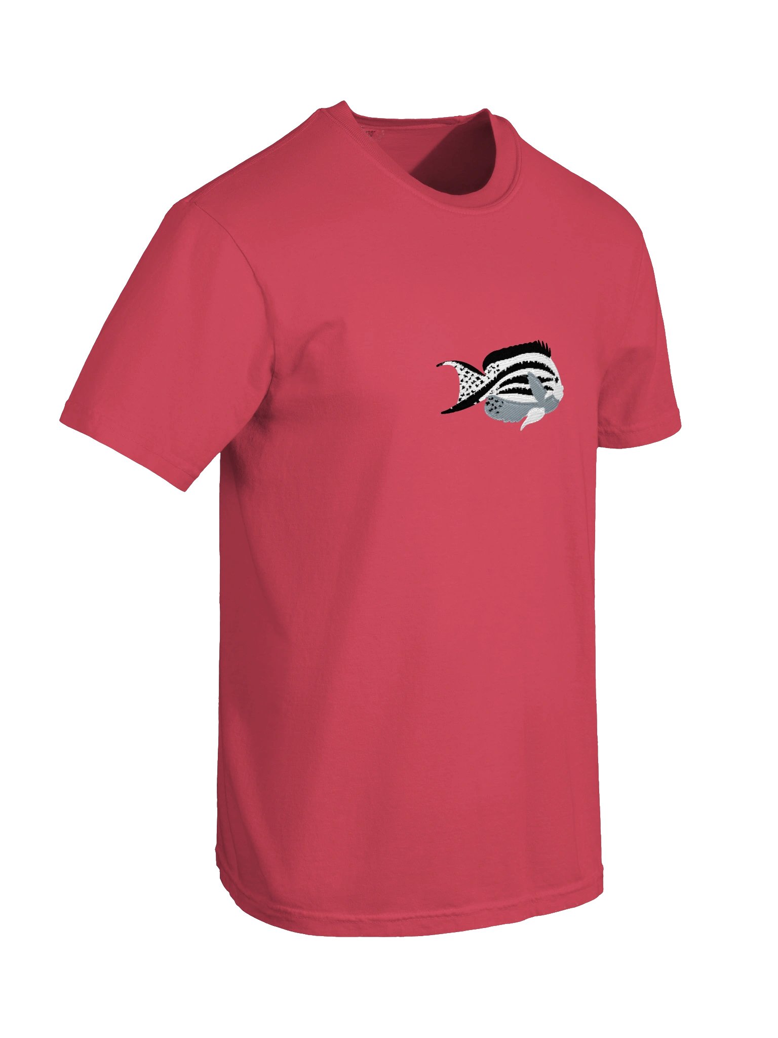 Lamarck's Angelfish Embroidered Shirt | Black & White Reef Angelfish Tee | Saltwater Aquarium Apparel product image (10)