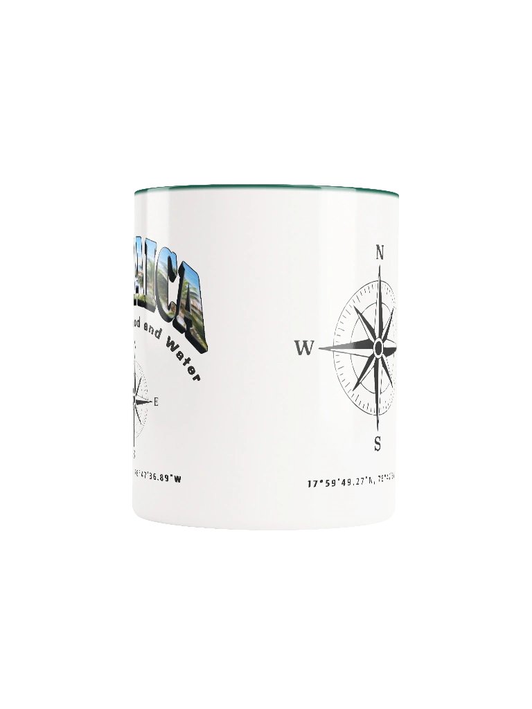 Compass - Jamaica - Vintage ALT | Ceramic Mug Forest Green Peek-A-Boo Inside product image (5)