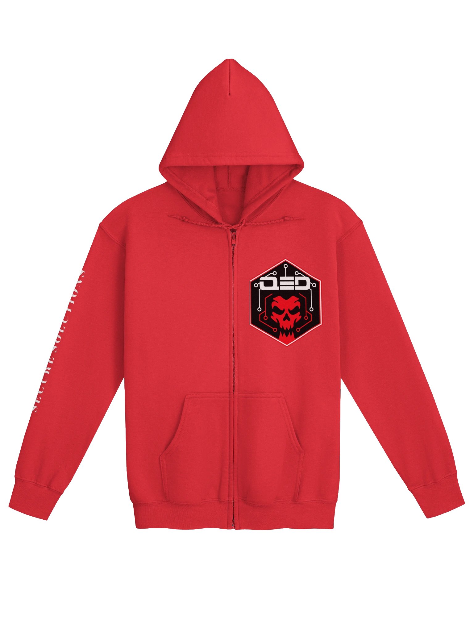 QED Red Skull Zip Hoodie product image (1)